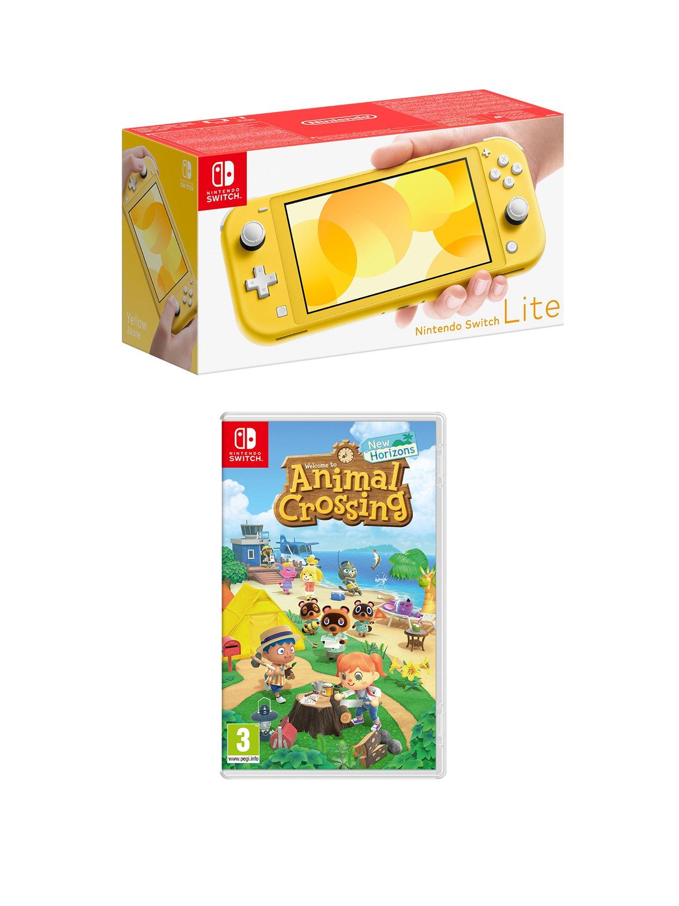 Yellow nintendo switch hot sale with animal crossing