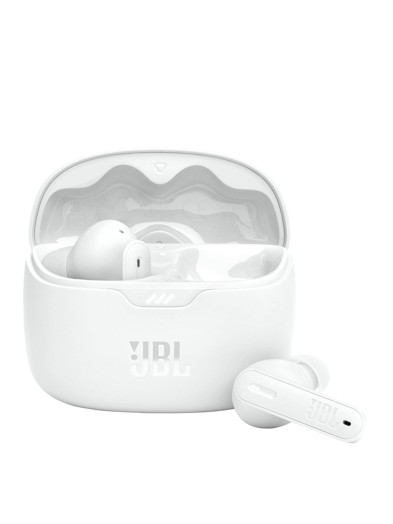 Image 1 of 7 of JBL Tune Beam&nbsp;True Wireless&nbsp;Active&nbsp;Noise&nbsp;Cancelling&nbsp;Earbuds -&nbsp;Dual Microphones/IP54 - White