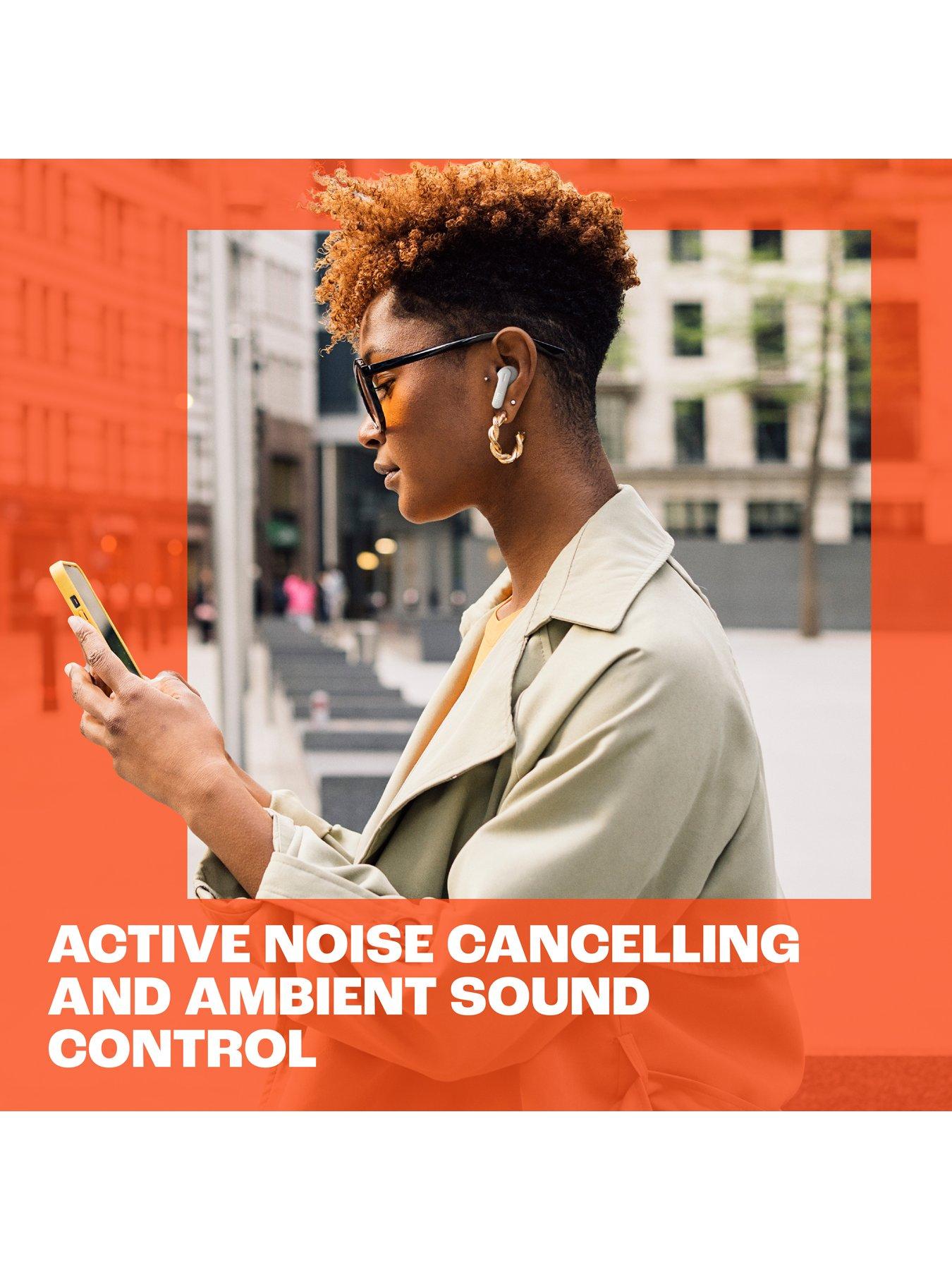 Image 4 of 7 of JBL Tune Beam&nbsp;True Wireless&nbsp;Active&nbsp;Noise&nbsp;Cancelling&nbsp;Earbuds -&nbsp;Dual Microphones/IP54 - White