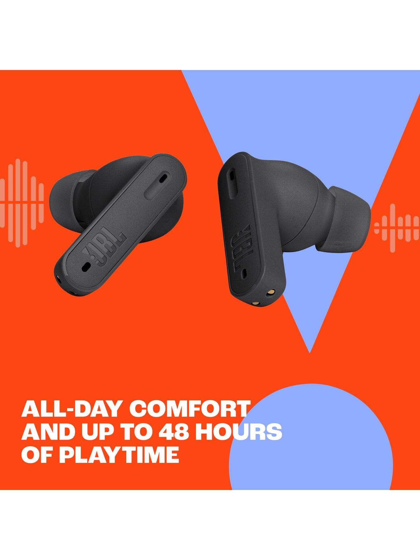 Image 6 of 7 of JBL Tune Beam&nbsp;True Wireless&nbsp;Active&nbsp;Noise&nbsp;Cancelling&nbsp;Earbuds -&nbsp;Dual Microphones/IP54 - White