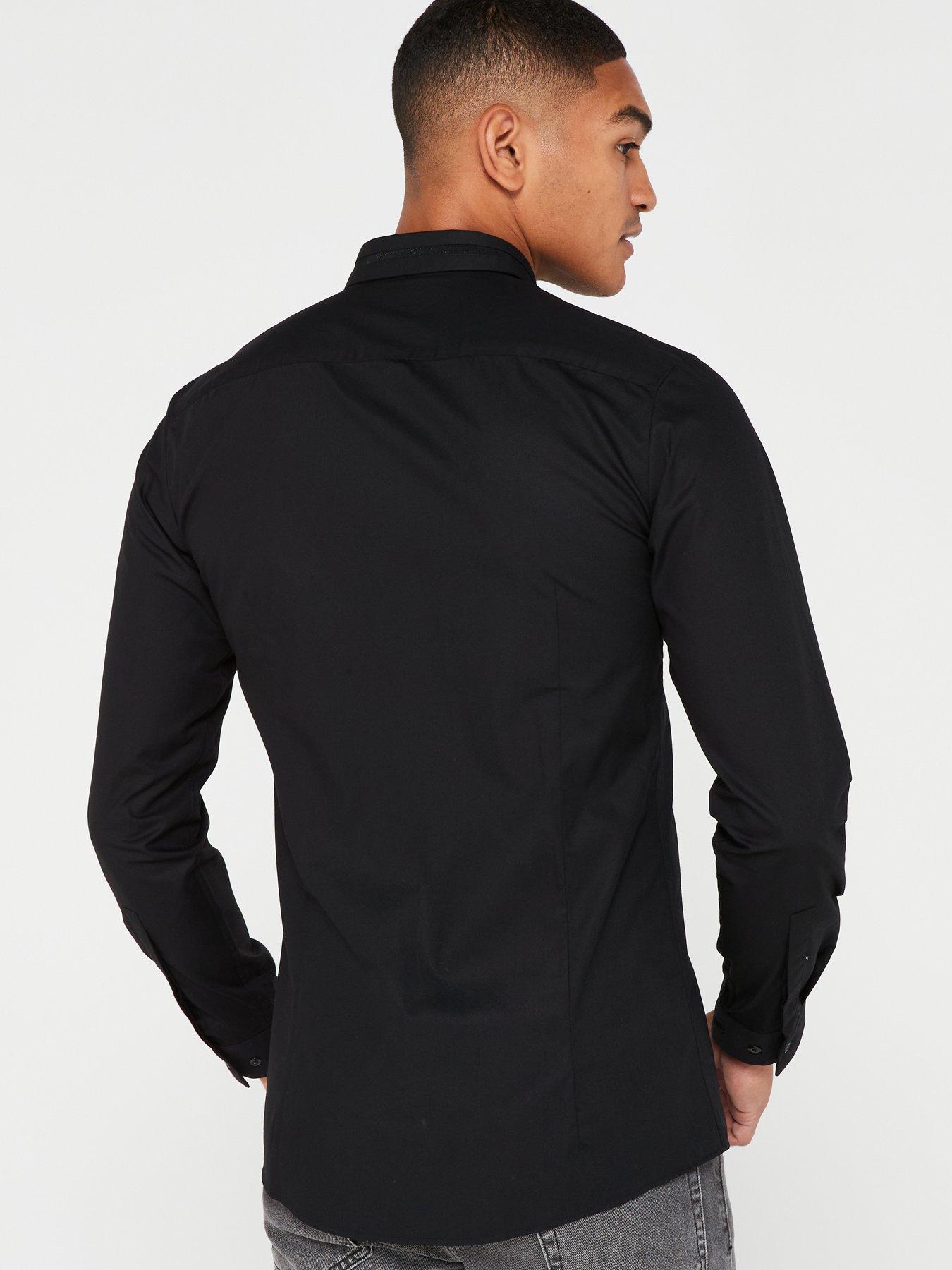 hugo-eloy-extra-slim-fit-long-sleeve-shirt-blackstillFront