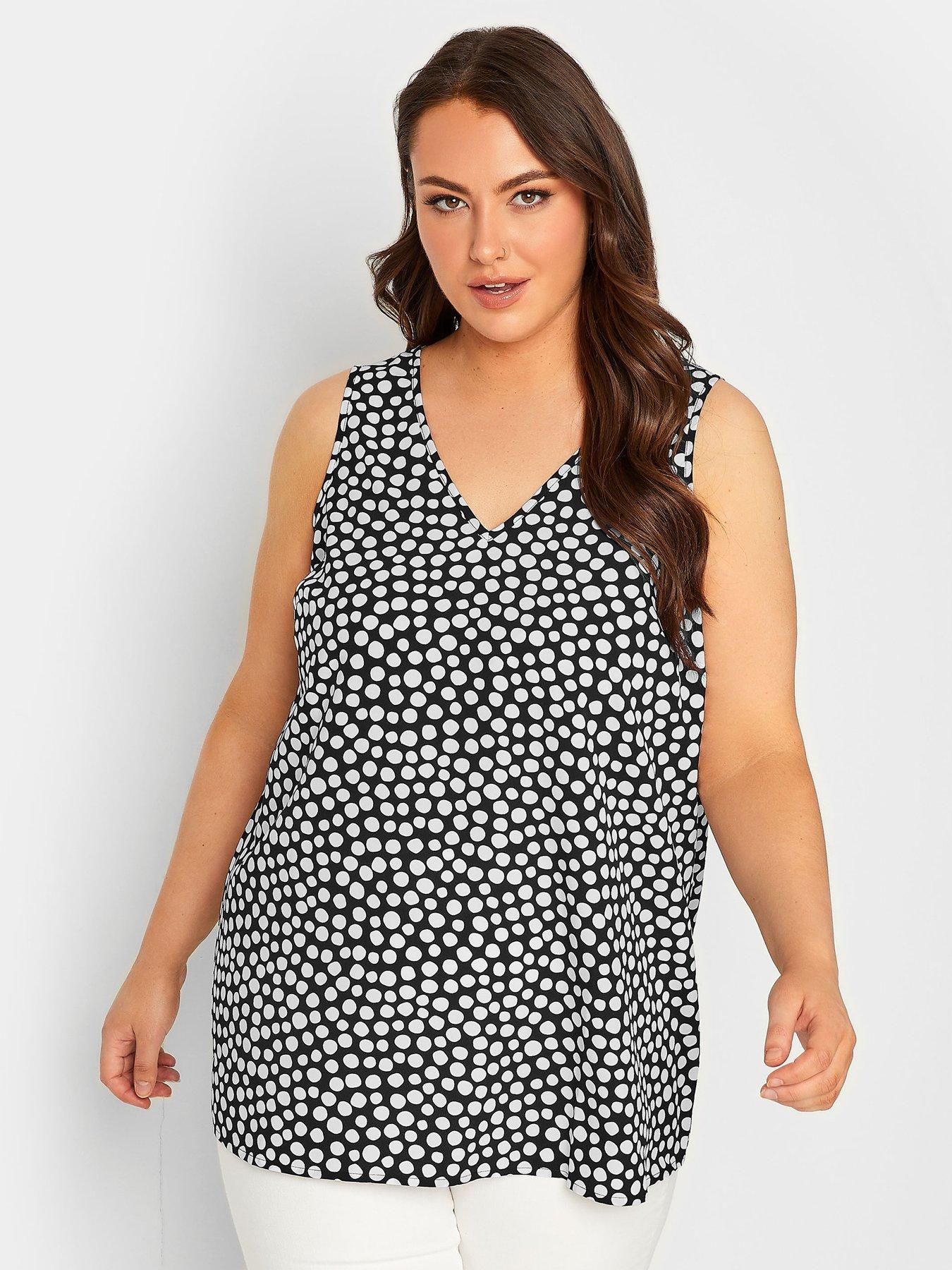 yours-sleevelessnbspspot-print-vest-top-blackwhite