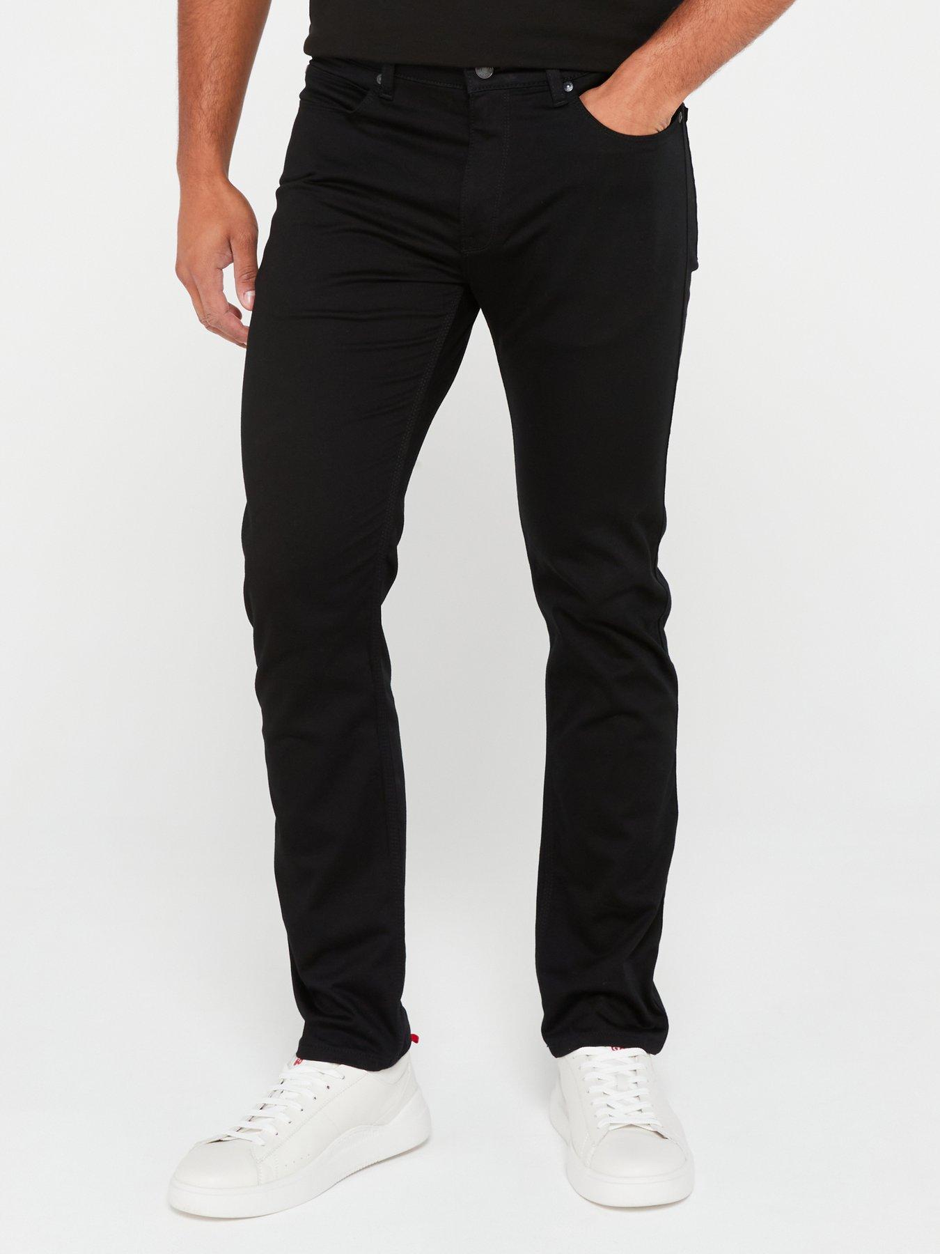 Mens slim fit 2025 tapered black jeans