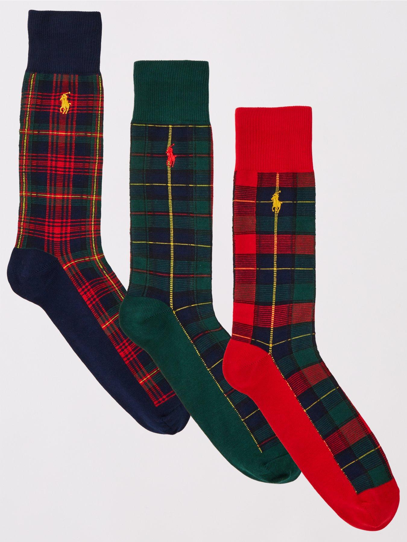 Ralph Lauren 3-Pack Double Tab Ankle Socks