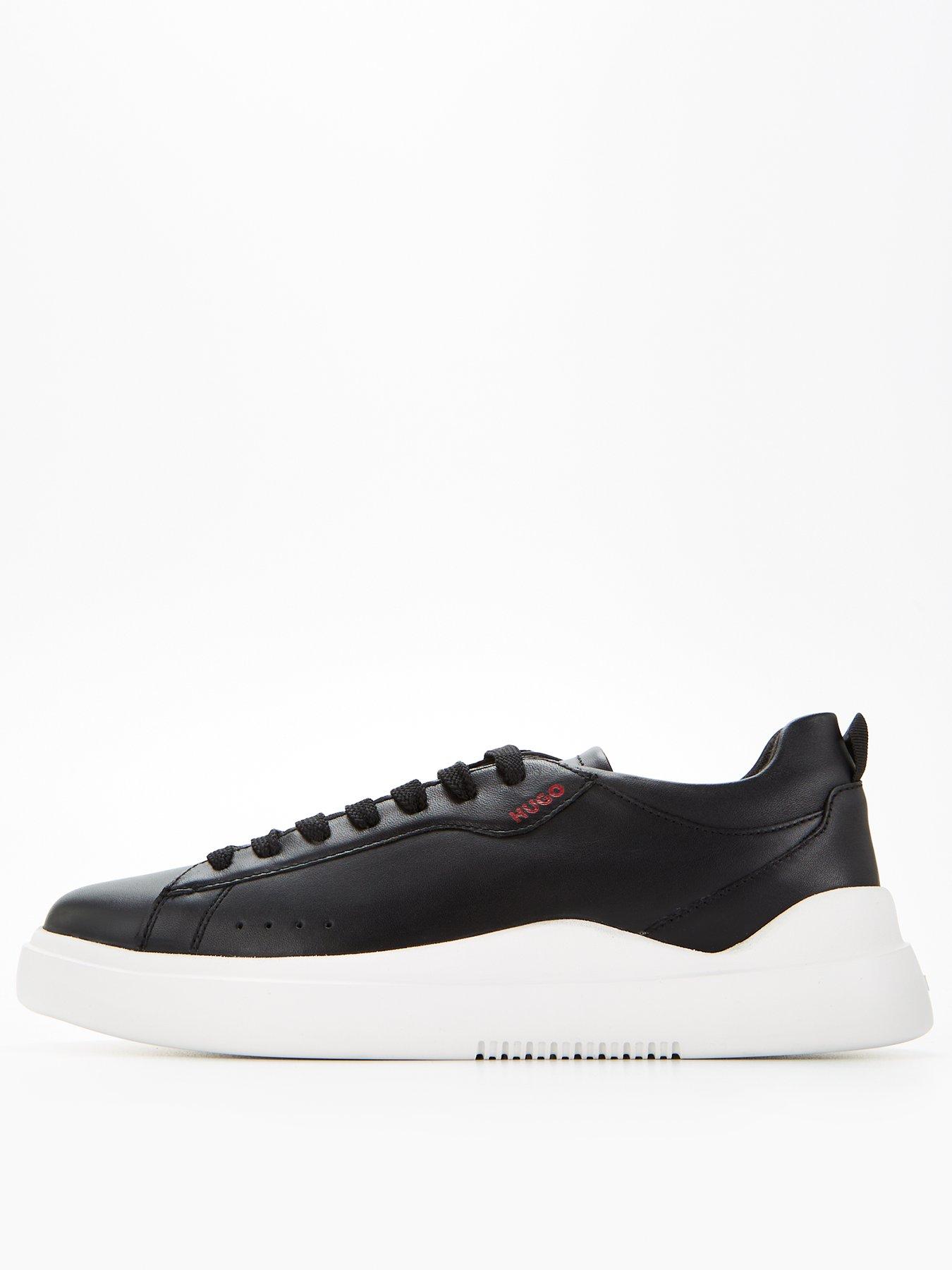 hugo-blake-leather-trainer-blackwhitefront