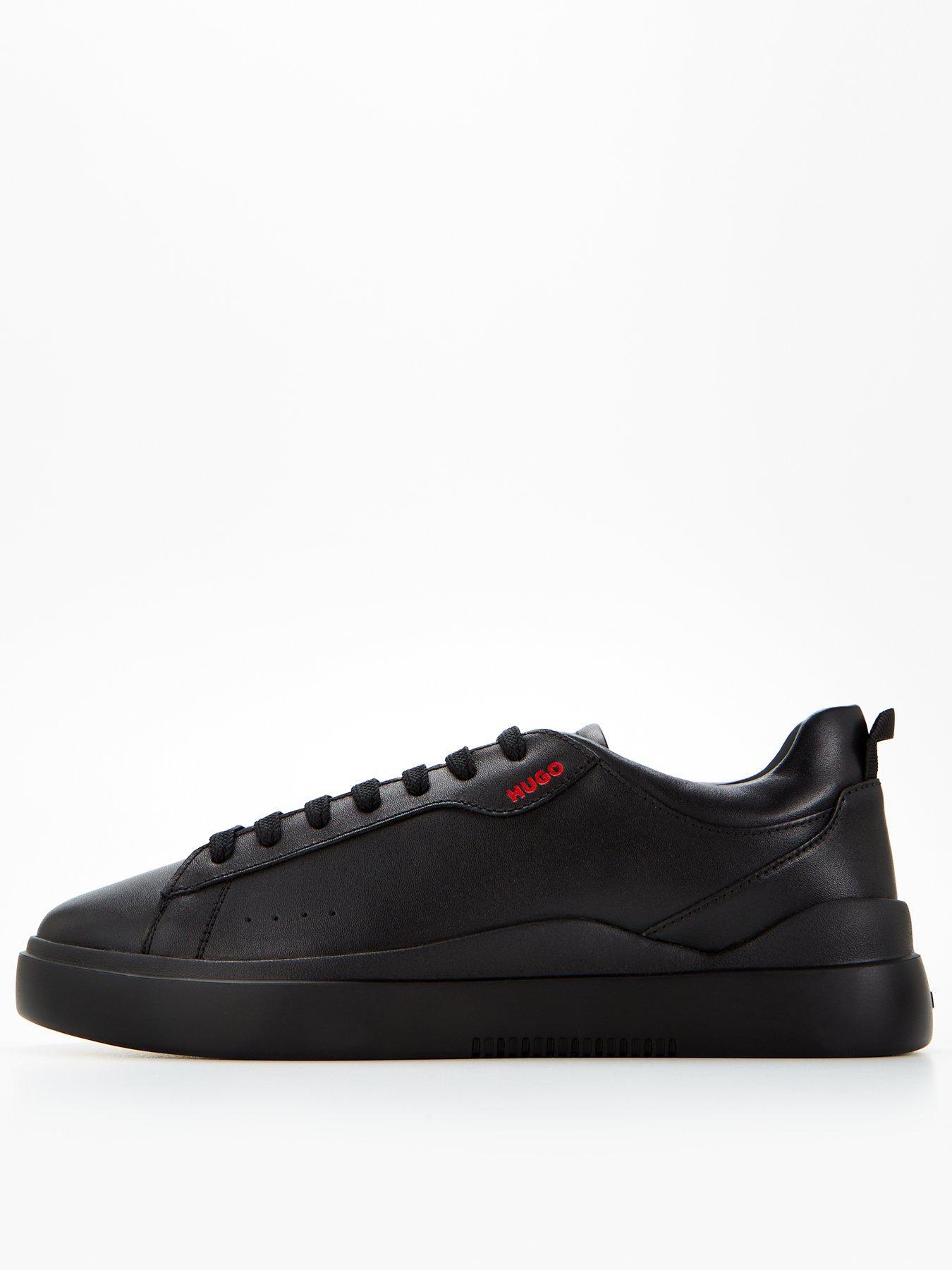 hugo-blake-leather-trainer-black