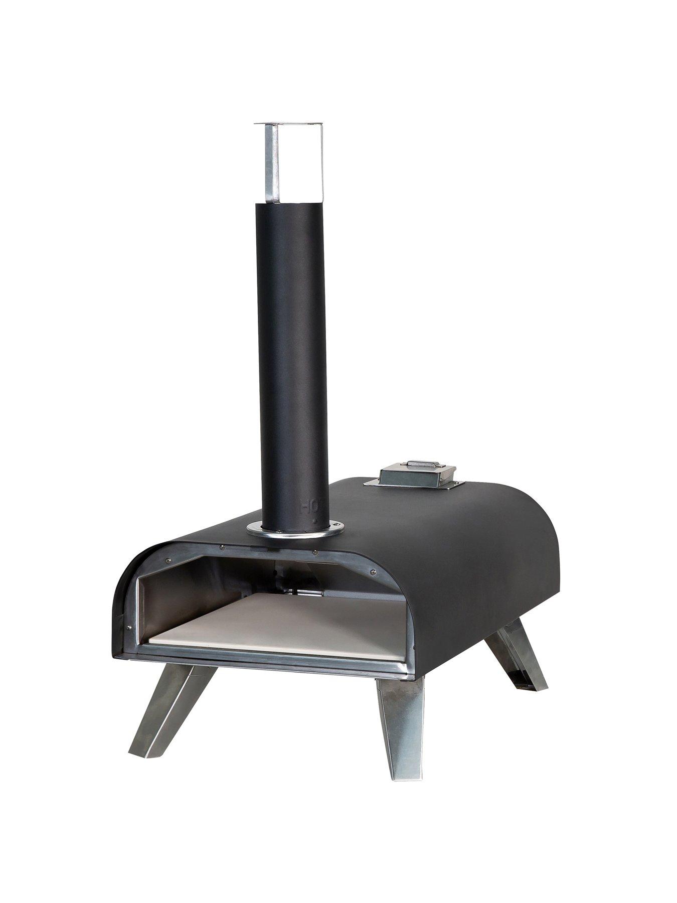 Image 3 of 8 of Zanussi Black Painted Wood Pellet Black Pizza Oven With Paddle &amp; Cover