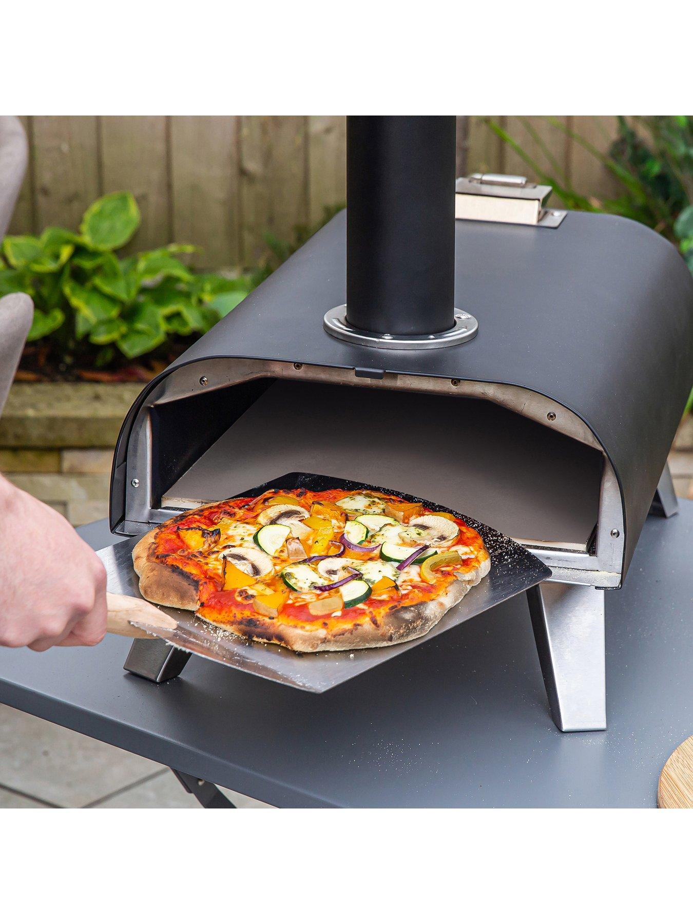 Image 6 of 8 of Zanussi Black Painted Wood Pellet Black Pizza Oven With Paddle &amp; Cover