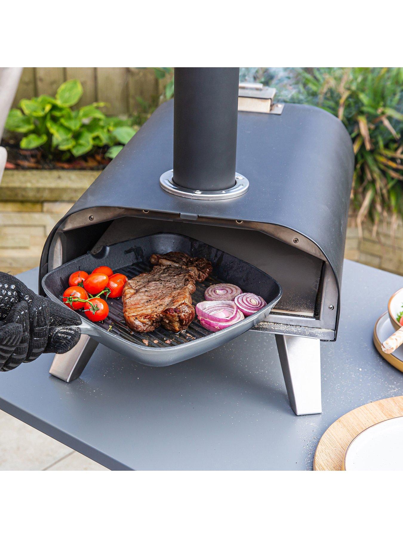 Image 7 of 8 of Zanussi Black Painted Wood Pellet Black Pizza Oven With Paddle &amp; Cover