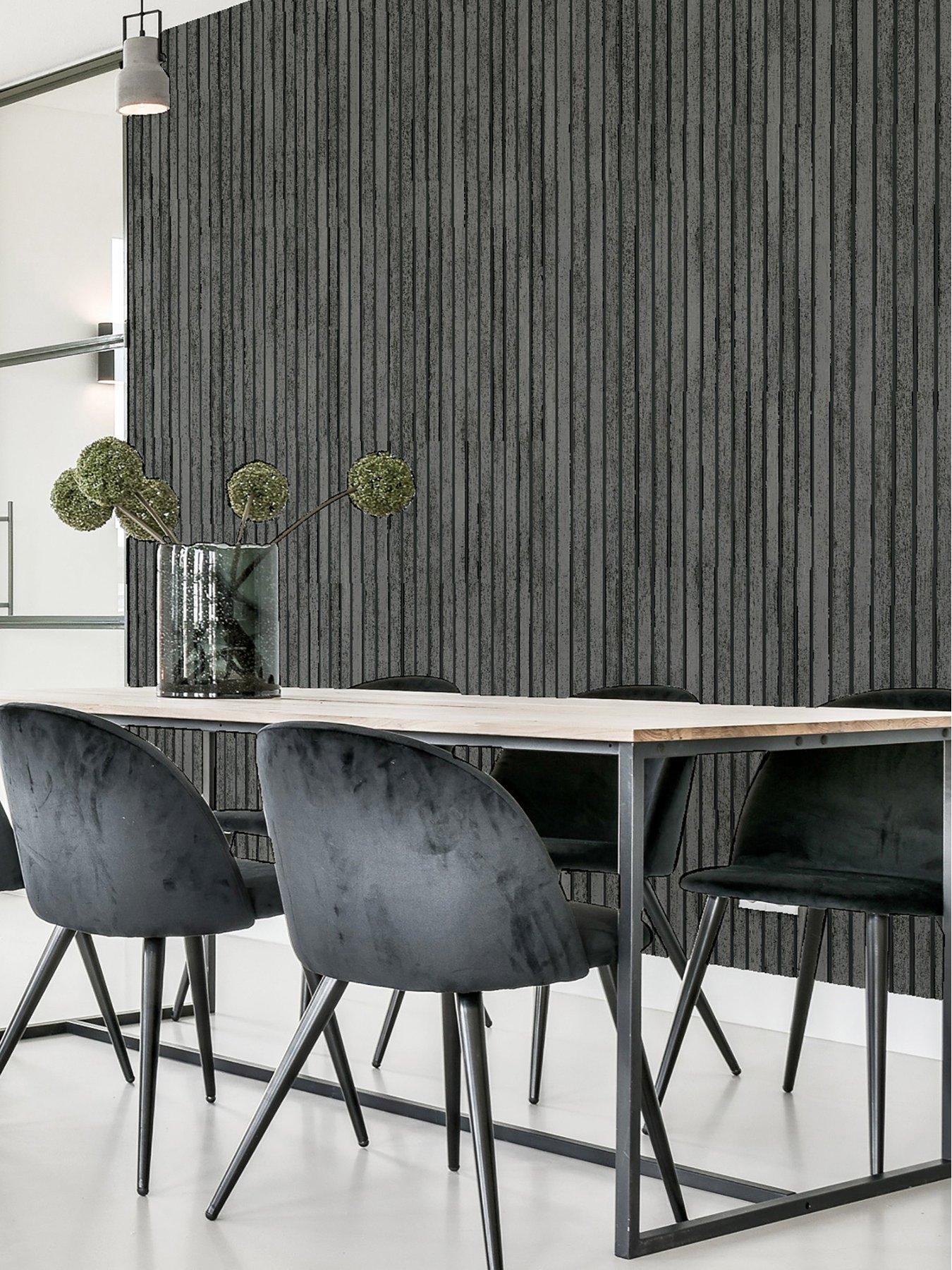 ARTHOUSE Arthouse Wood Slats Charcoal Grey Wallpaper | Very Ireland