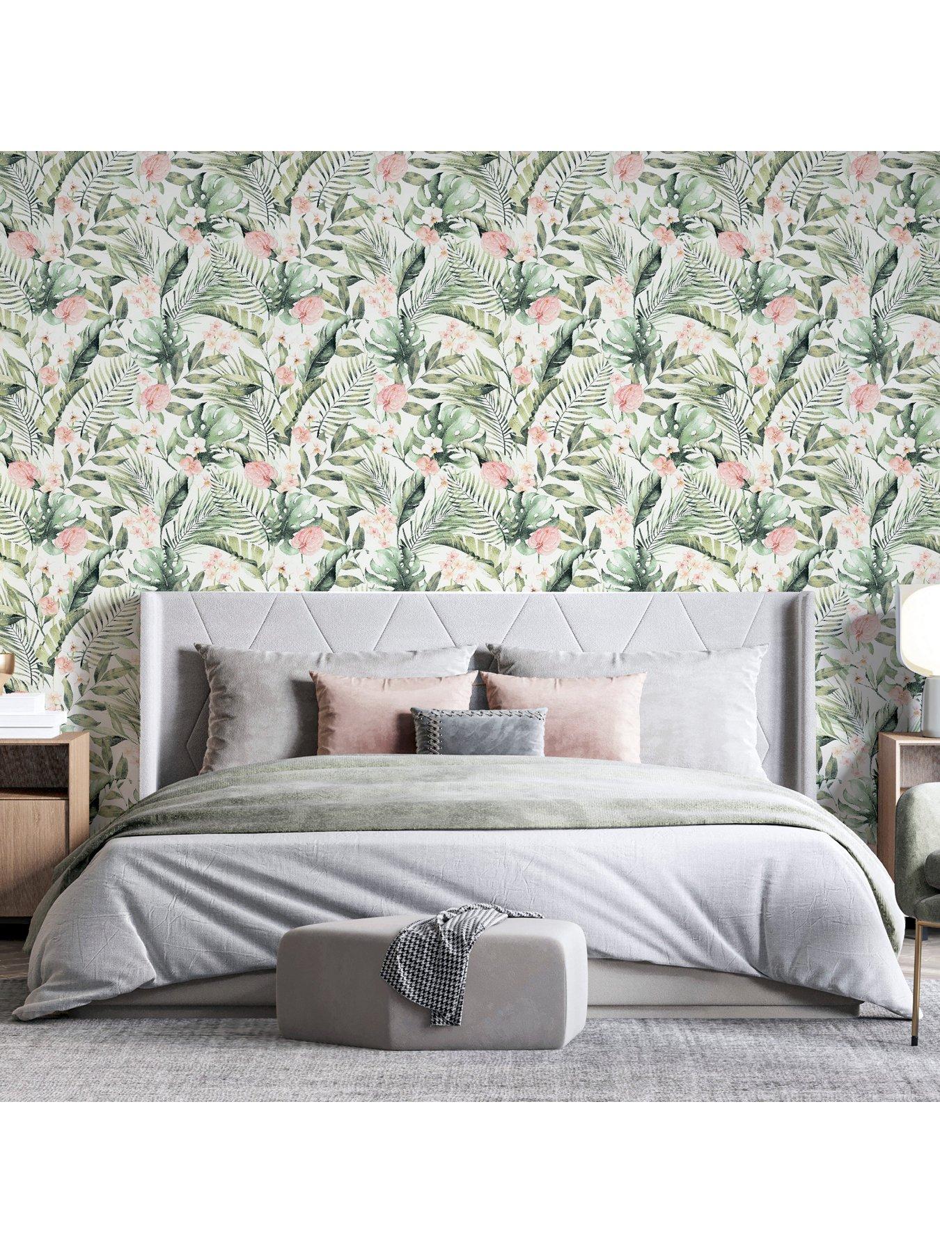 ARTHOUSE Arthouse Tropical Floral Pink  &  Green Wallpaper