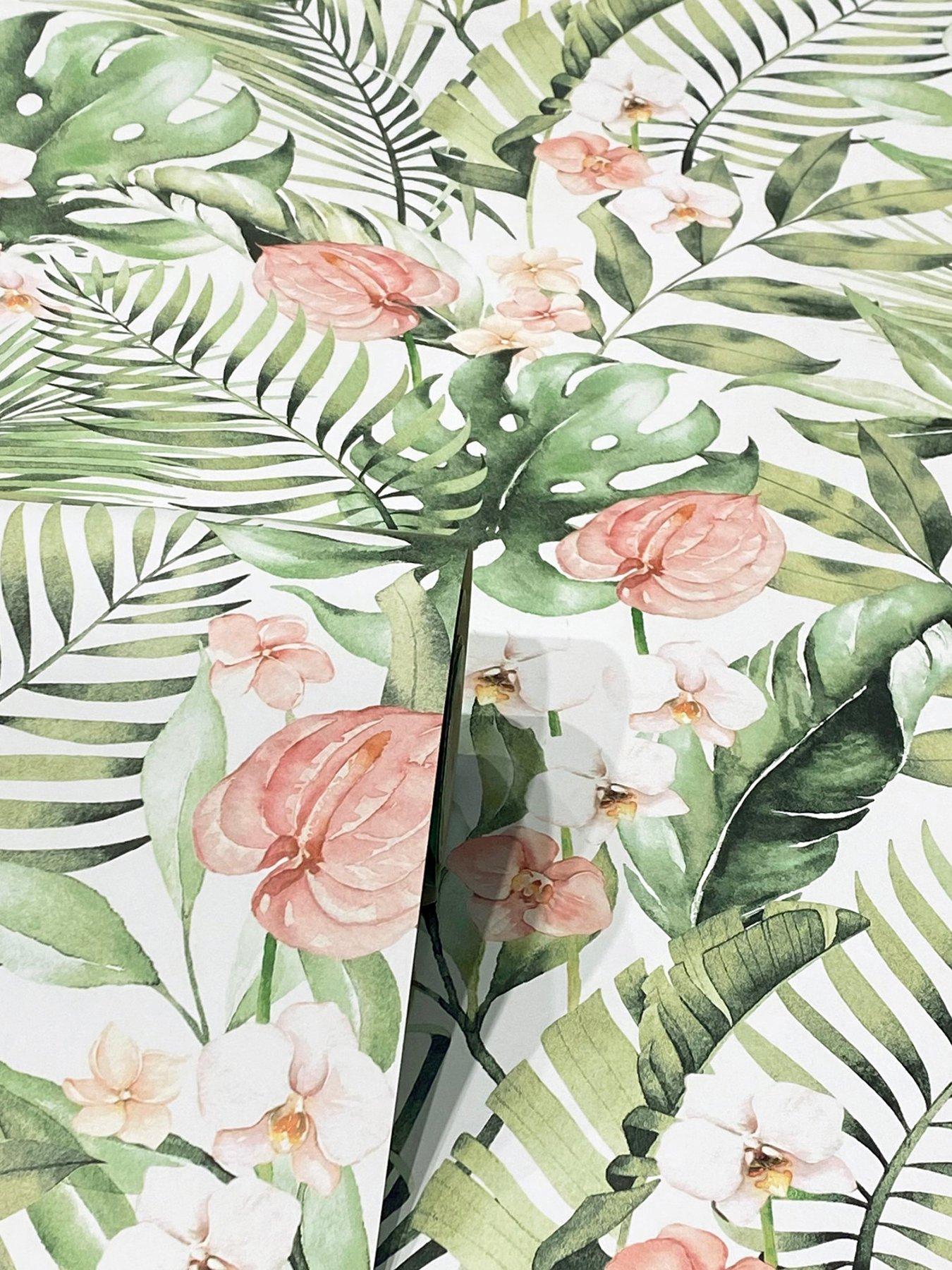 Tropical Floral Pink & Green Wallpaper – Arthouse