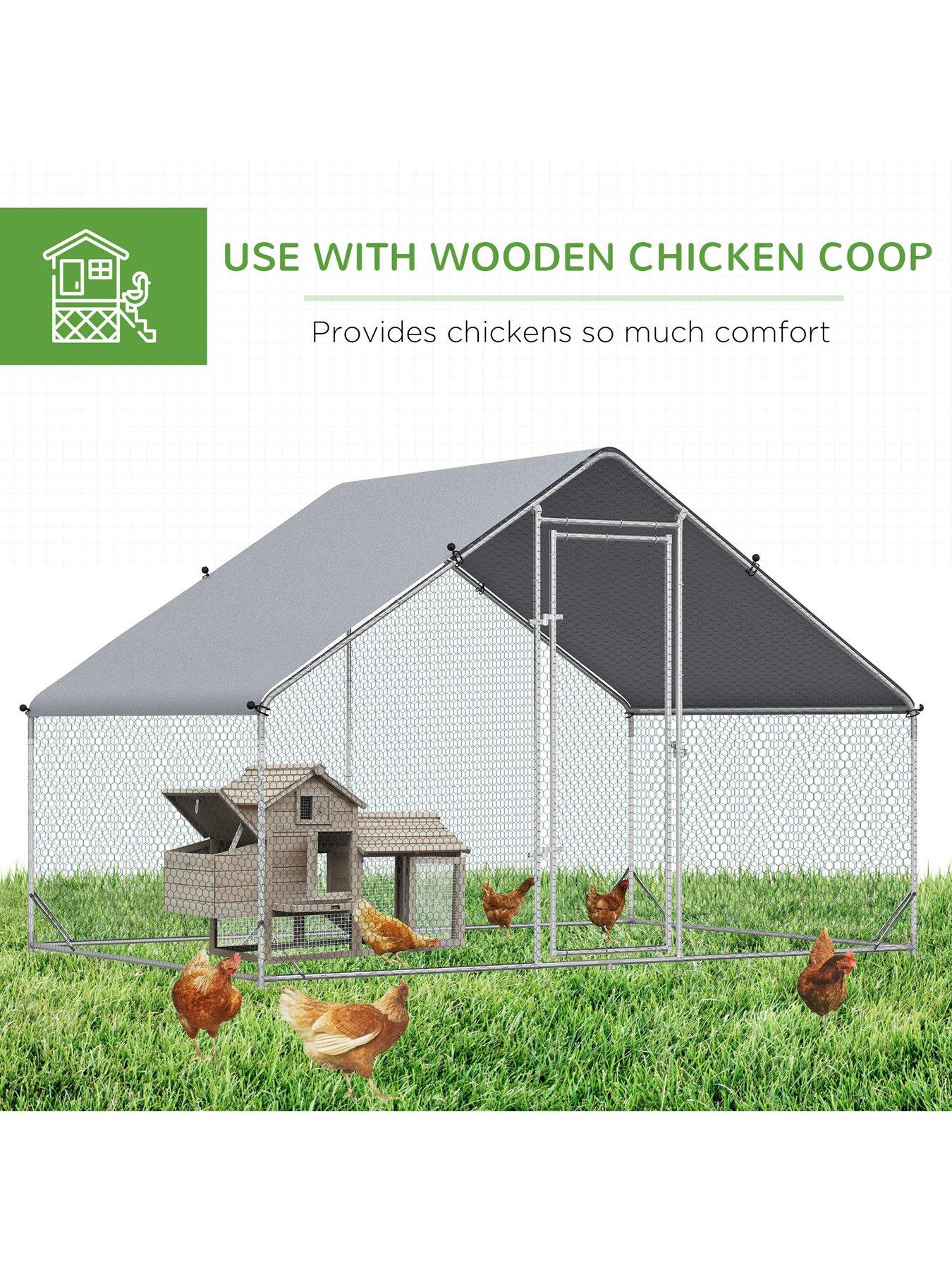 pawhut-pawhut-walk-in-chicken-run-galvanized-chicken-coop-hen-poultry-house-cage-rabbit-hutch-pet-playpen-backyard-with-water-resist-cover-3-x-2-x-2mdetail