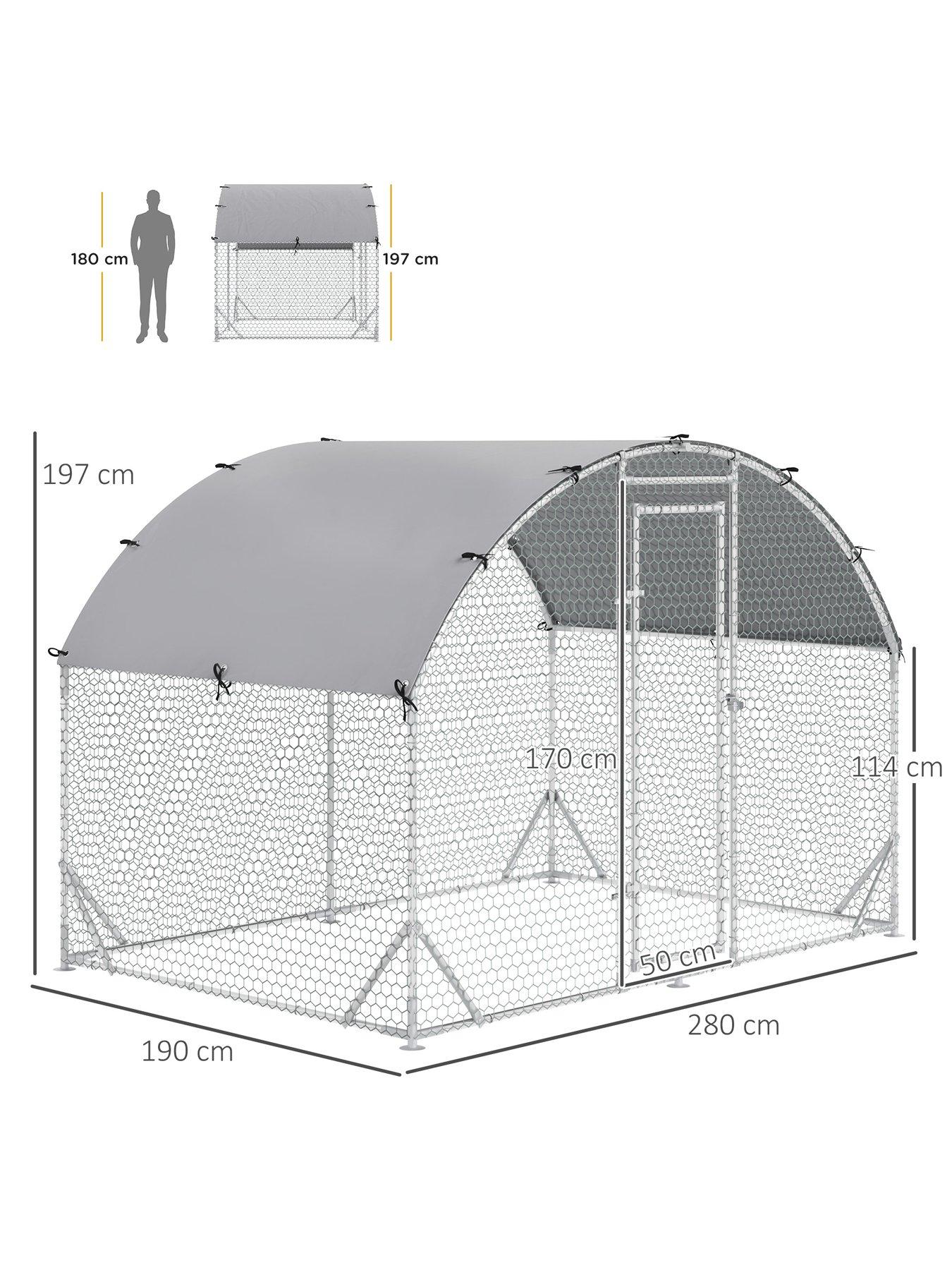 pawhut-pawhut-walk-in-chicken-run-galvanized-chicken-coop-hen-poultry-house-cage-rabbit-hutch-pet-playpen-backyard-with-water-resist-cover-28-x-19-x-2mback