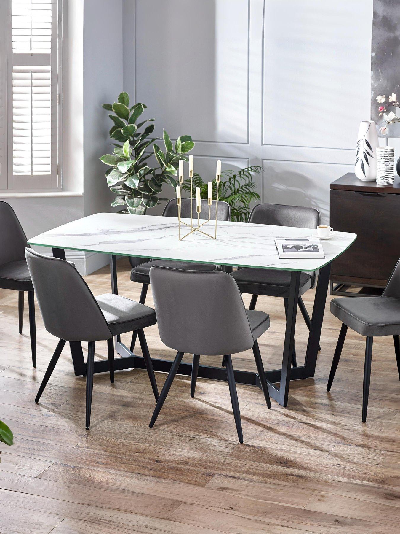 Image 1 of 4 of Julian Bowen Olympus 160 cm Glass Top&nbsp;Dining Table (Excludes Dining Chairs)