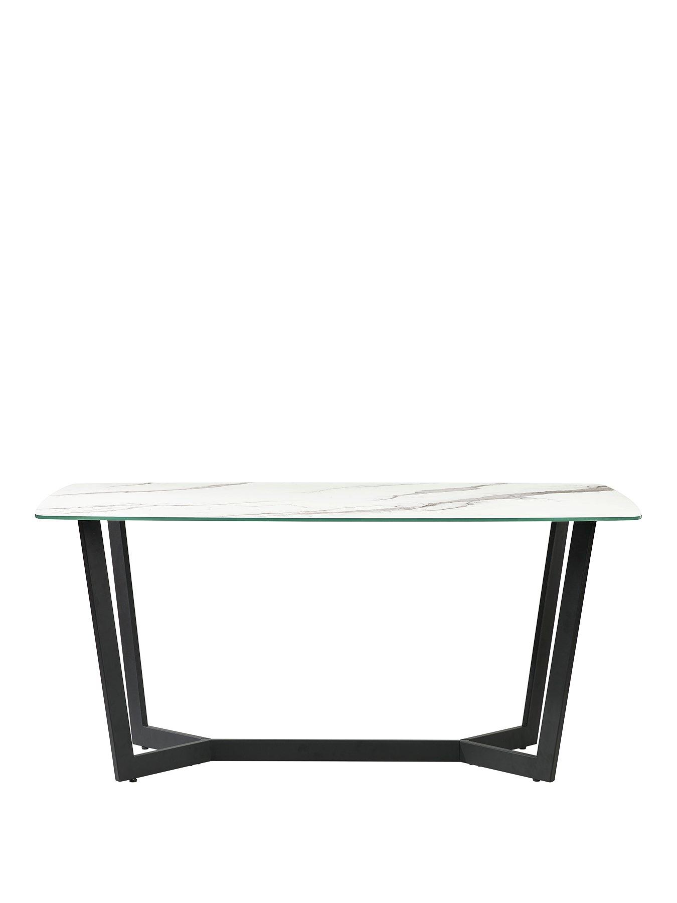 Image 2 of 4 of Julian Bowen Olympus 160 cm Glass Top&nbsp;Dining Table (Excludes Dining Chairs)