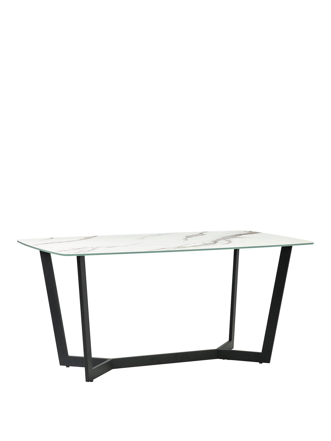 Image 3 of 4 of Julian Bowen Olympus 160 cm Glass Top&nbsp;Dining Table (Excludes Dining Chairs)