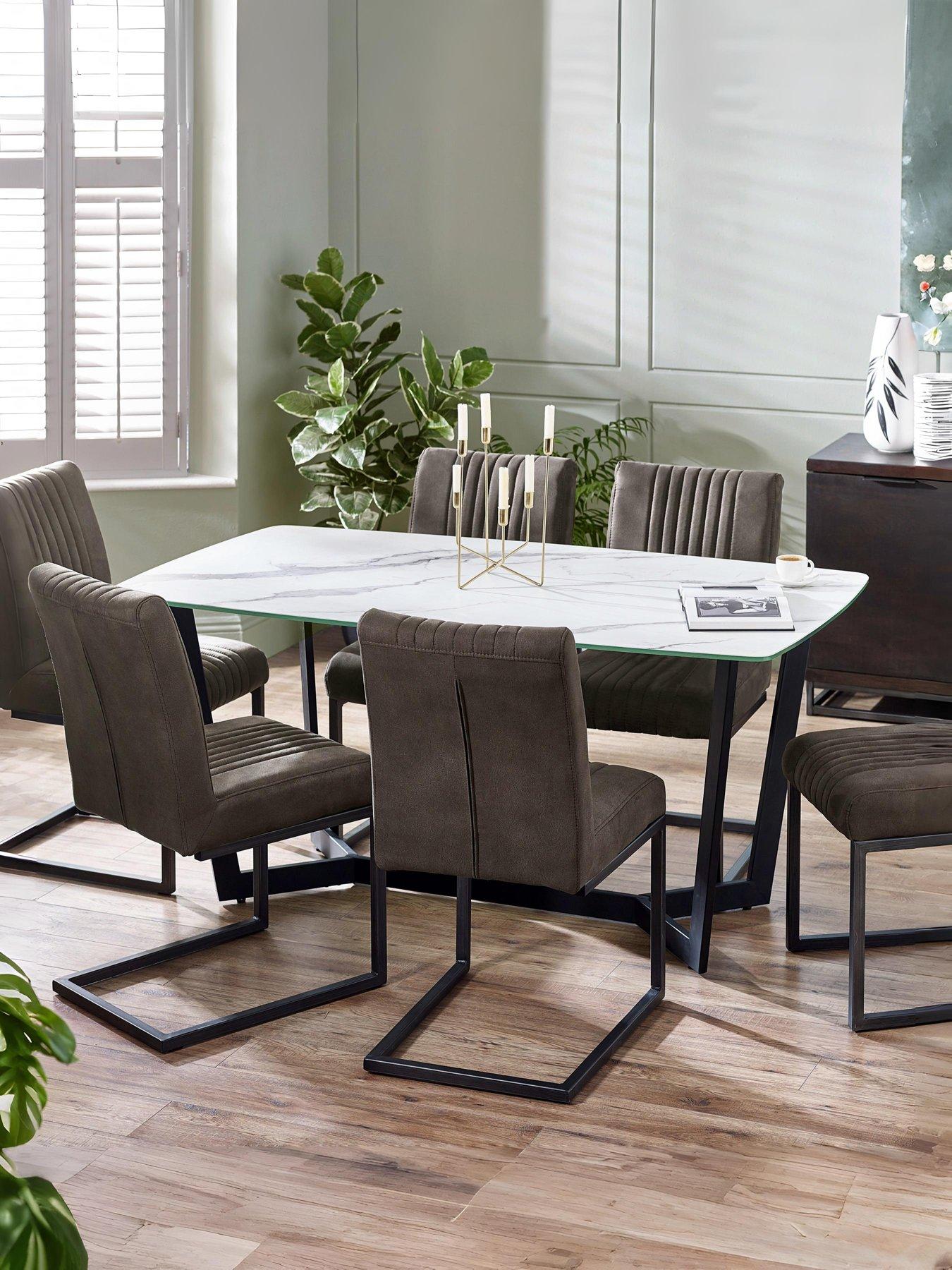 Image 4 of 4 of Julian Bowen Olympus 160 cm Glass Top&nbsp;Dining Table (Excludes Dining Chairs)