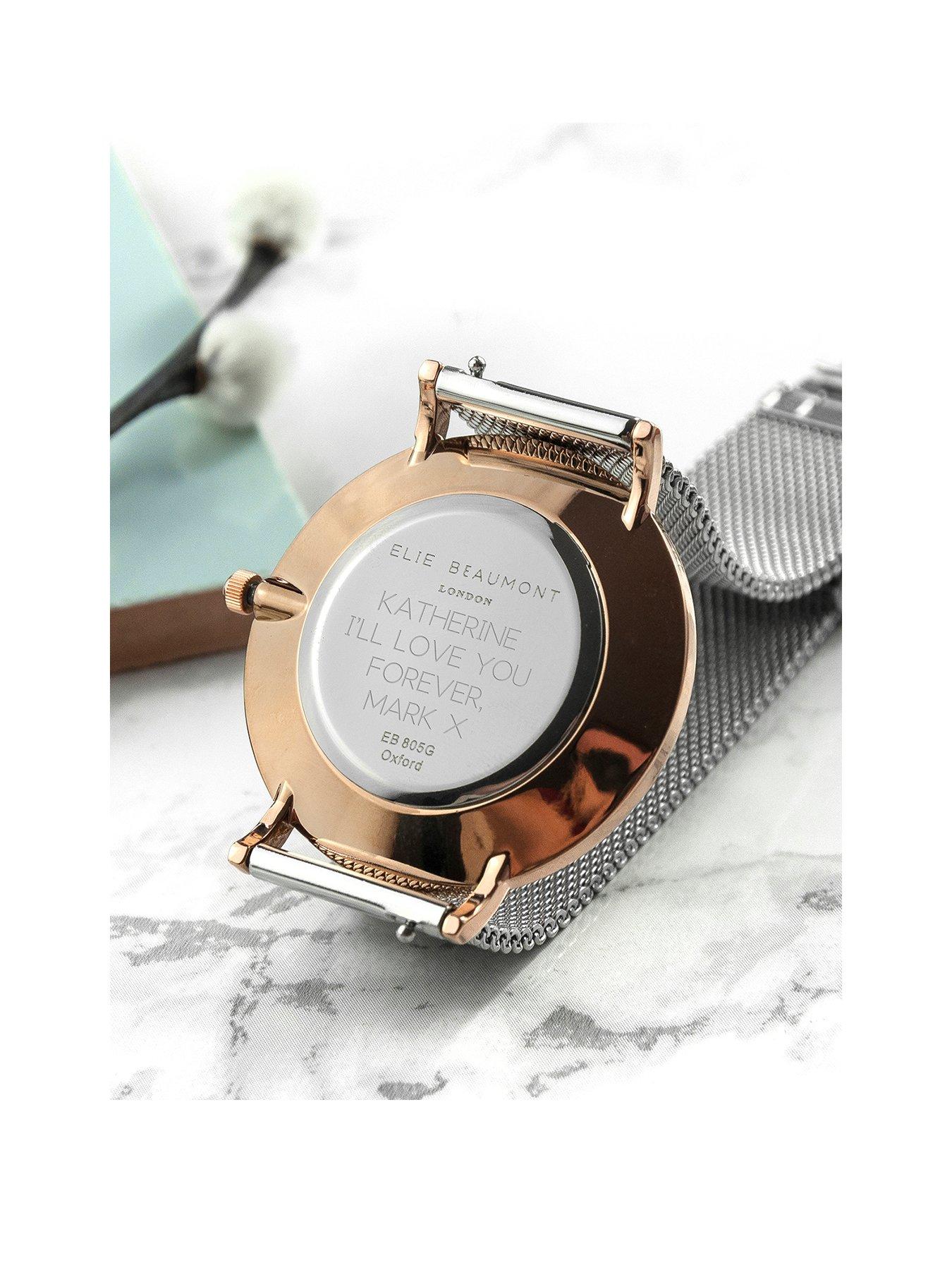 treat-republic-personalised-elie-beaumont-ladies-metallic-mesh-strap-watch-with-rose-gold-dialstillFront