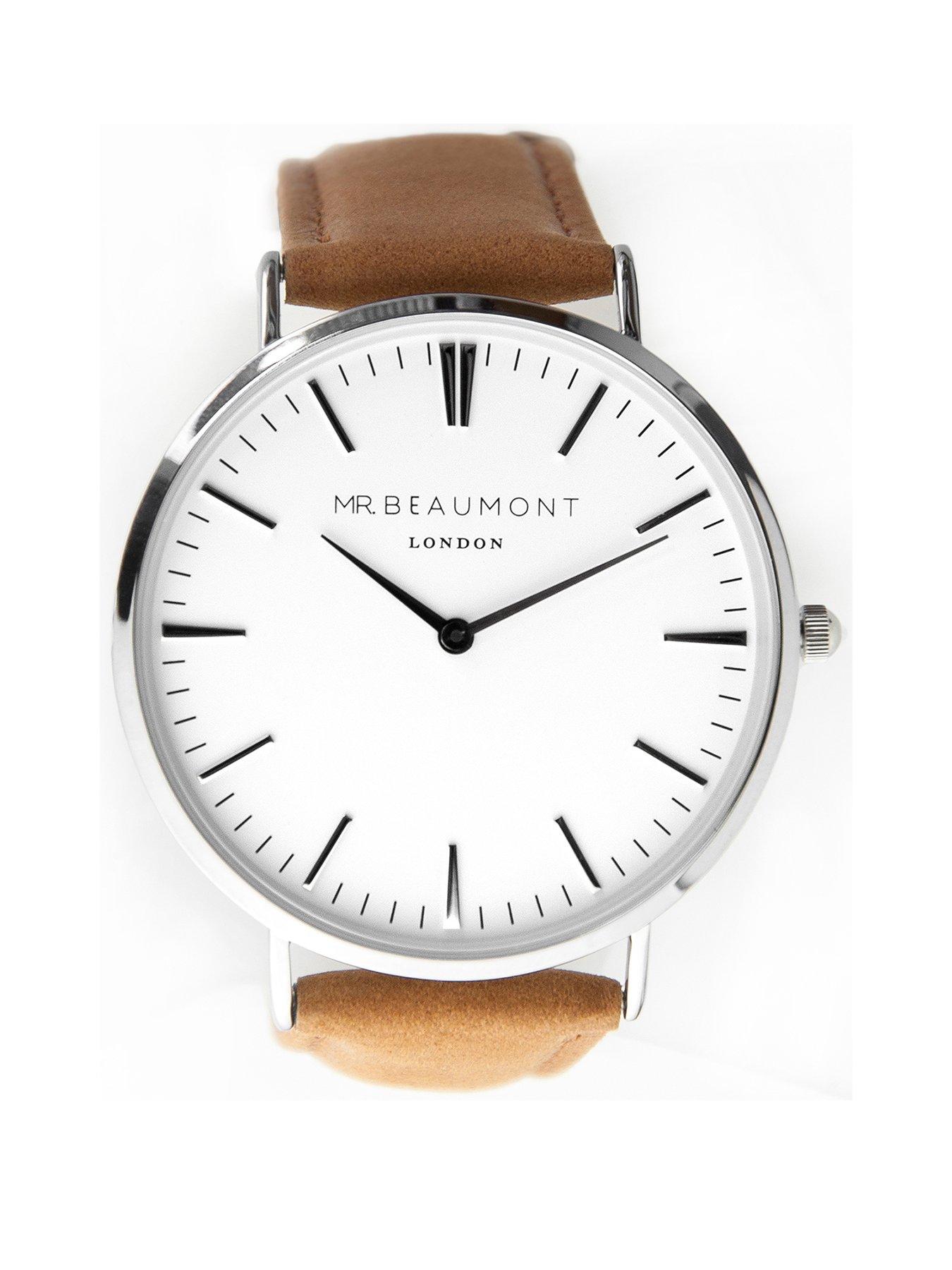 treat-republic-personalised-mr-beaumont-mens-leather-watch-in-camelfront