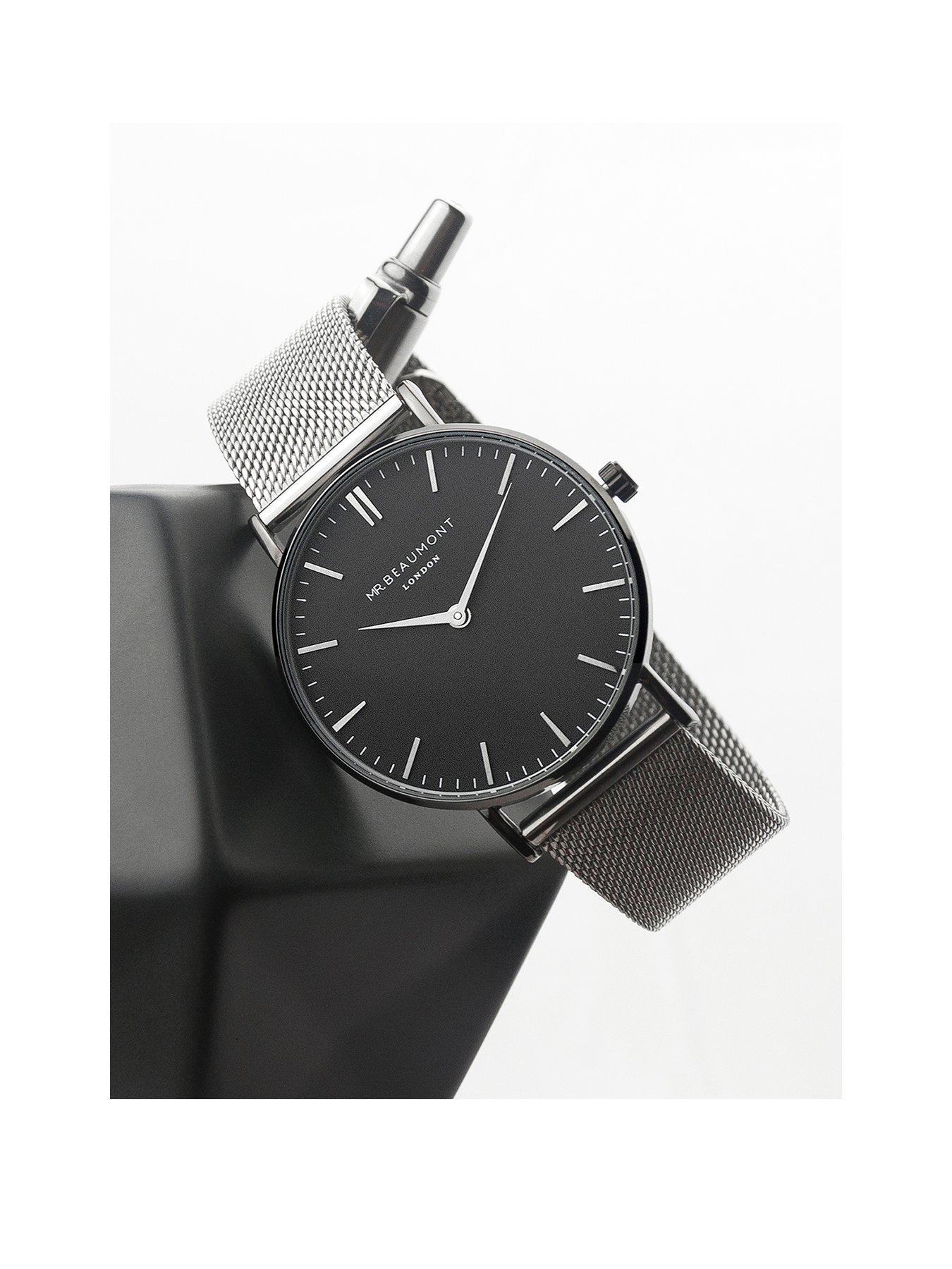 treat-republic-personalised-mr-beaumont-mens-metallic-silver-watch-with-black-facestillFront