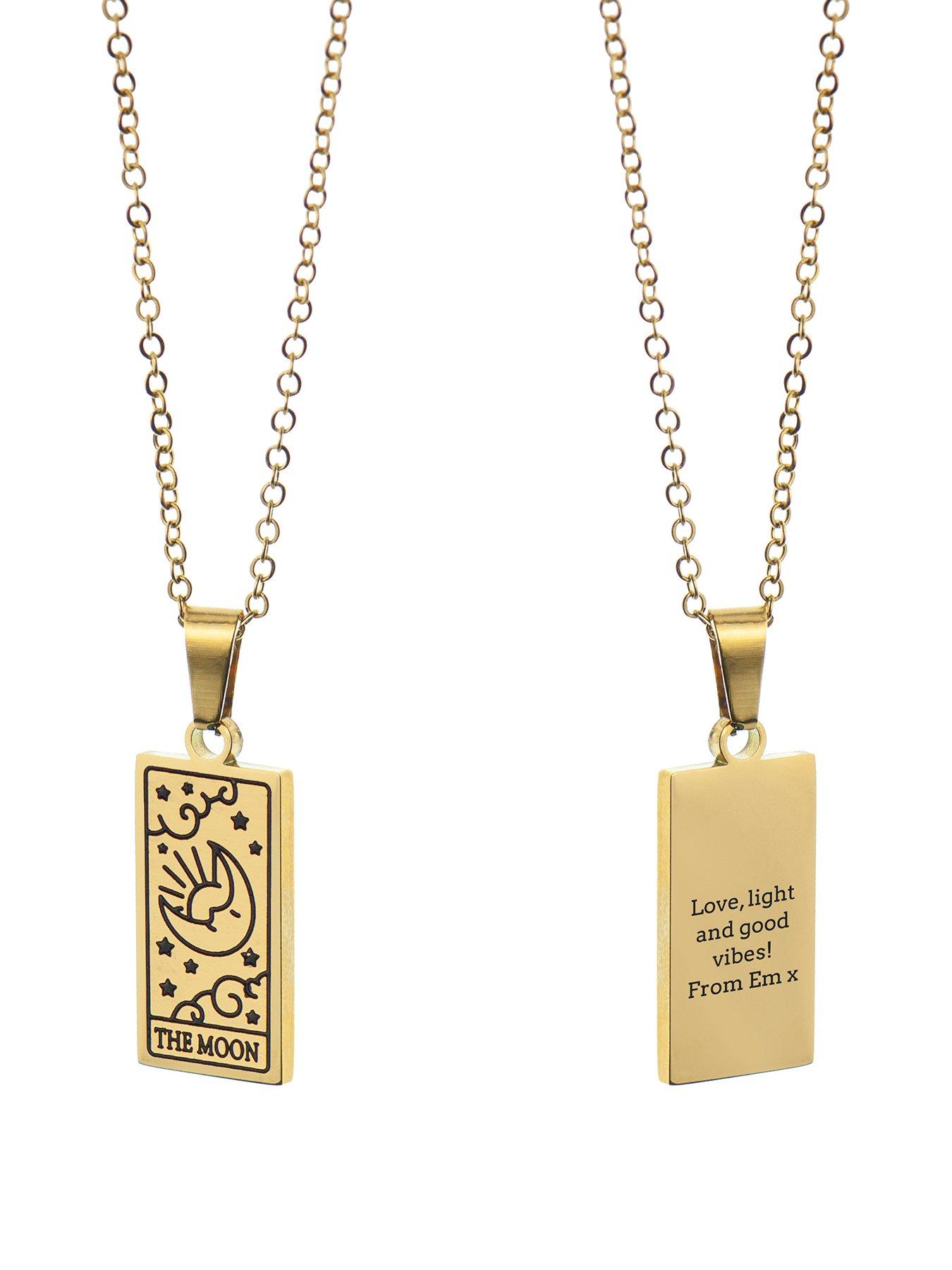 Treat Republic Personalised Moon Tarot Card Necklace