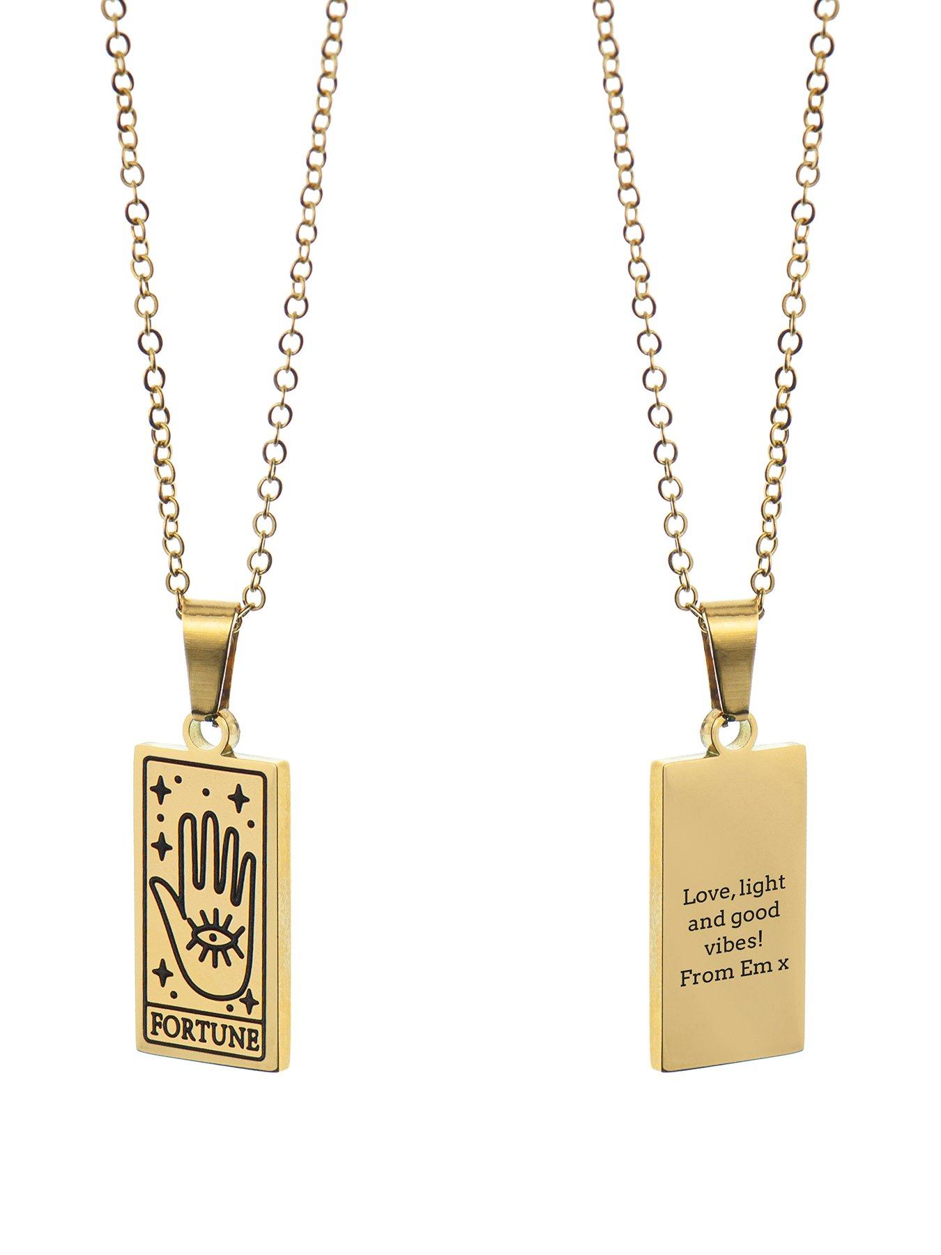 Treat Republic Personalised Fortune Tarot Card Necklace