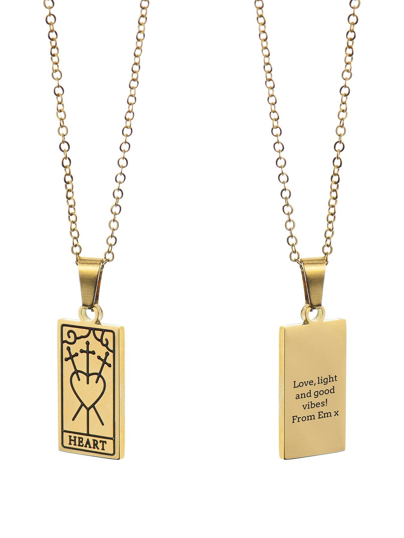 Treat Republic Personalised Heart Tarot Card Necklace