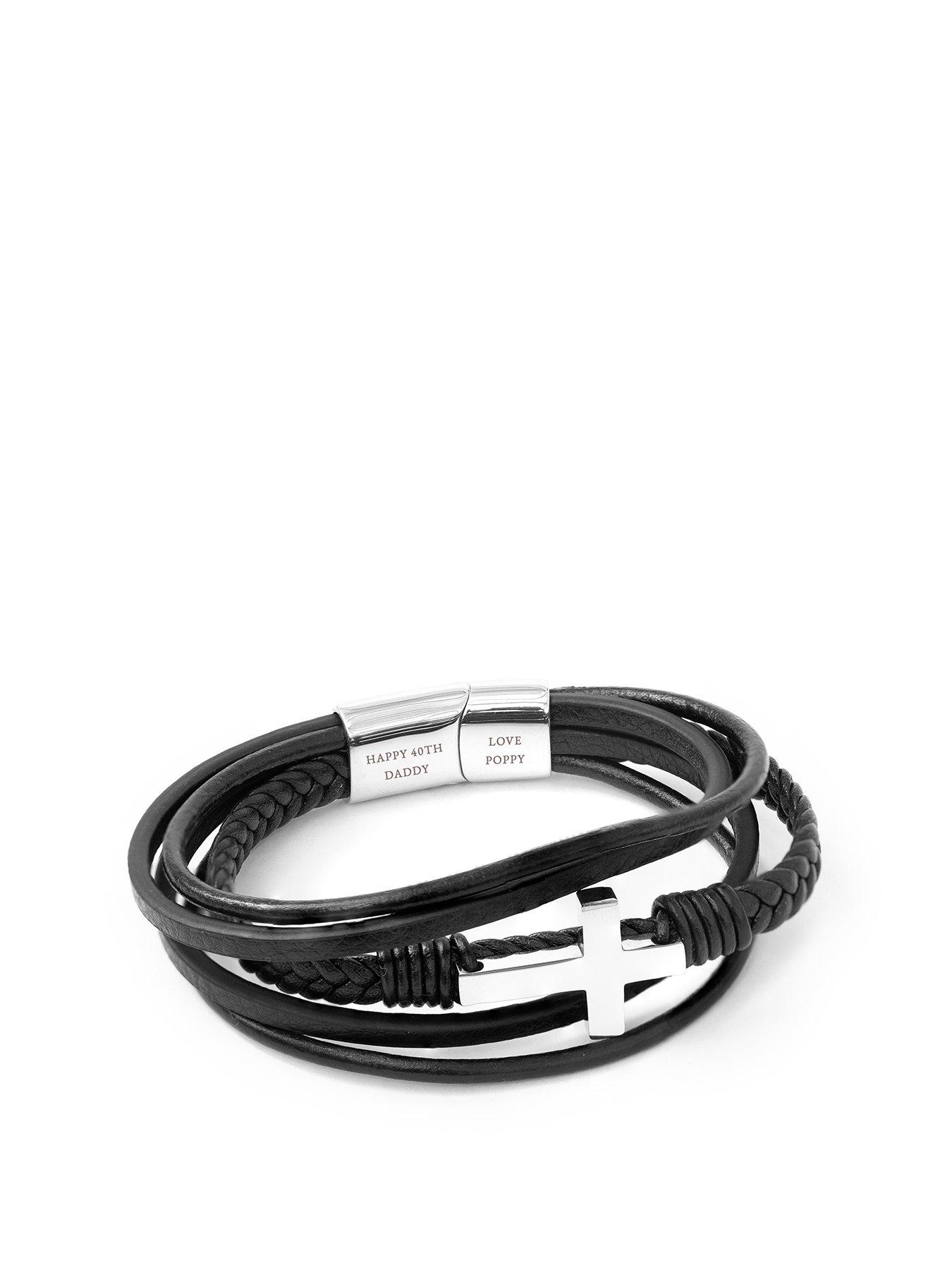 treat-republic-personalised-mens-cross-leather-stacked-braceletfront