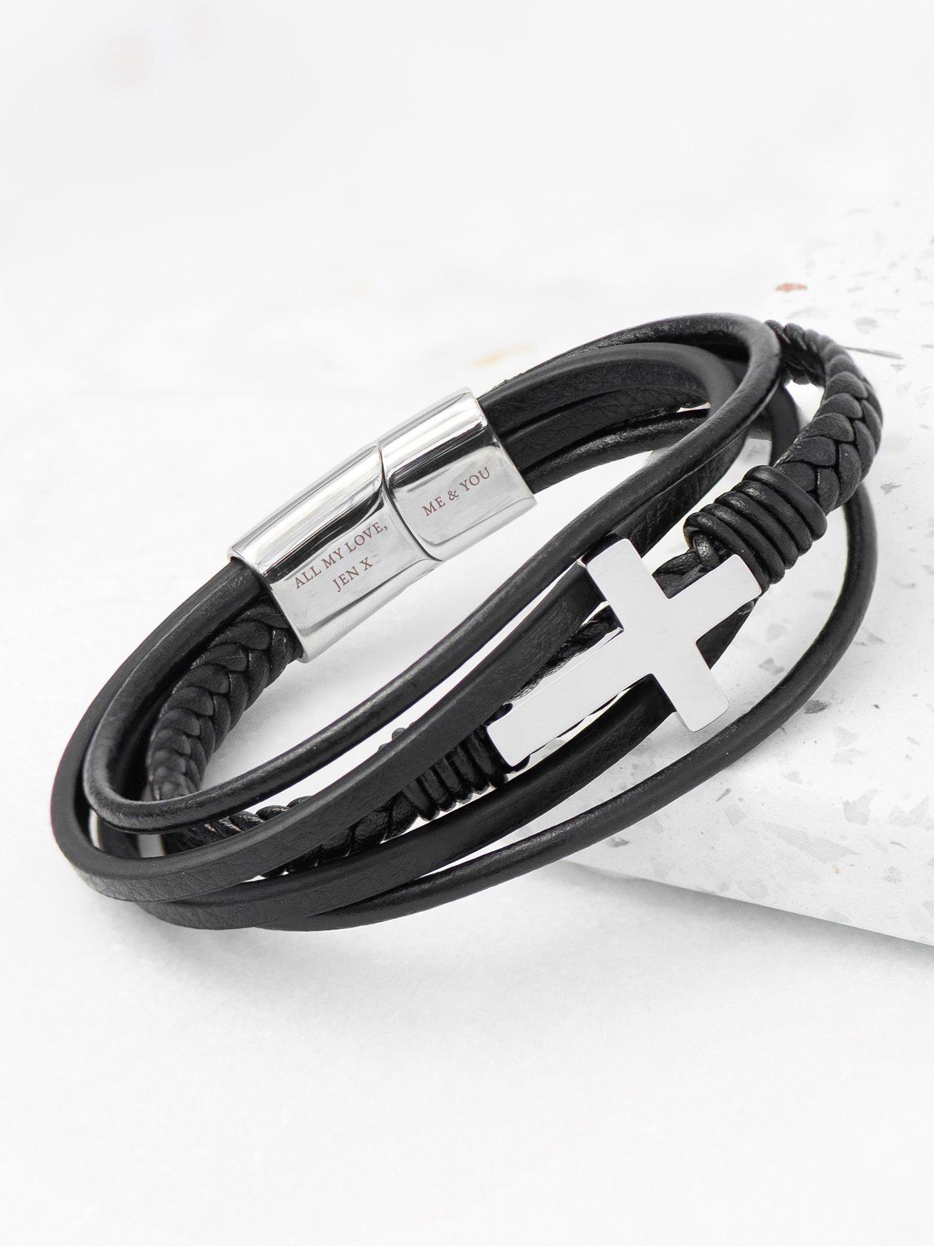 treat-republic-personalised-mens-cross-leather-stacked-braceletdetail