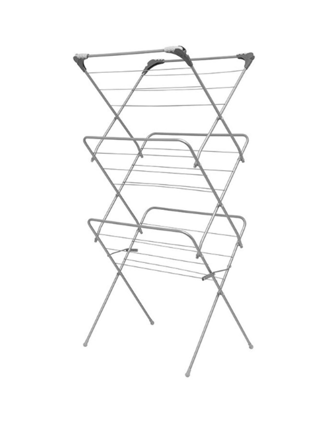 undefined 3 Tier Clothes Airer with Hooks