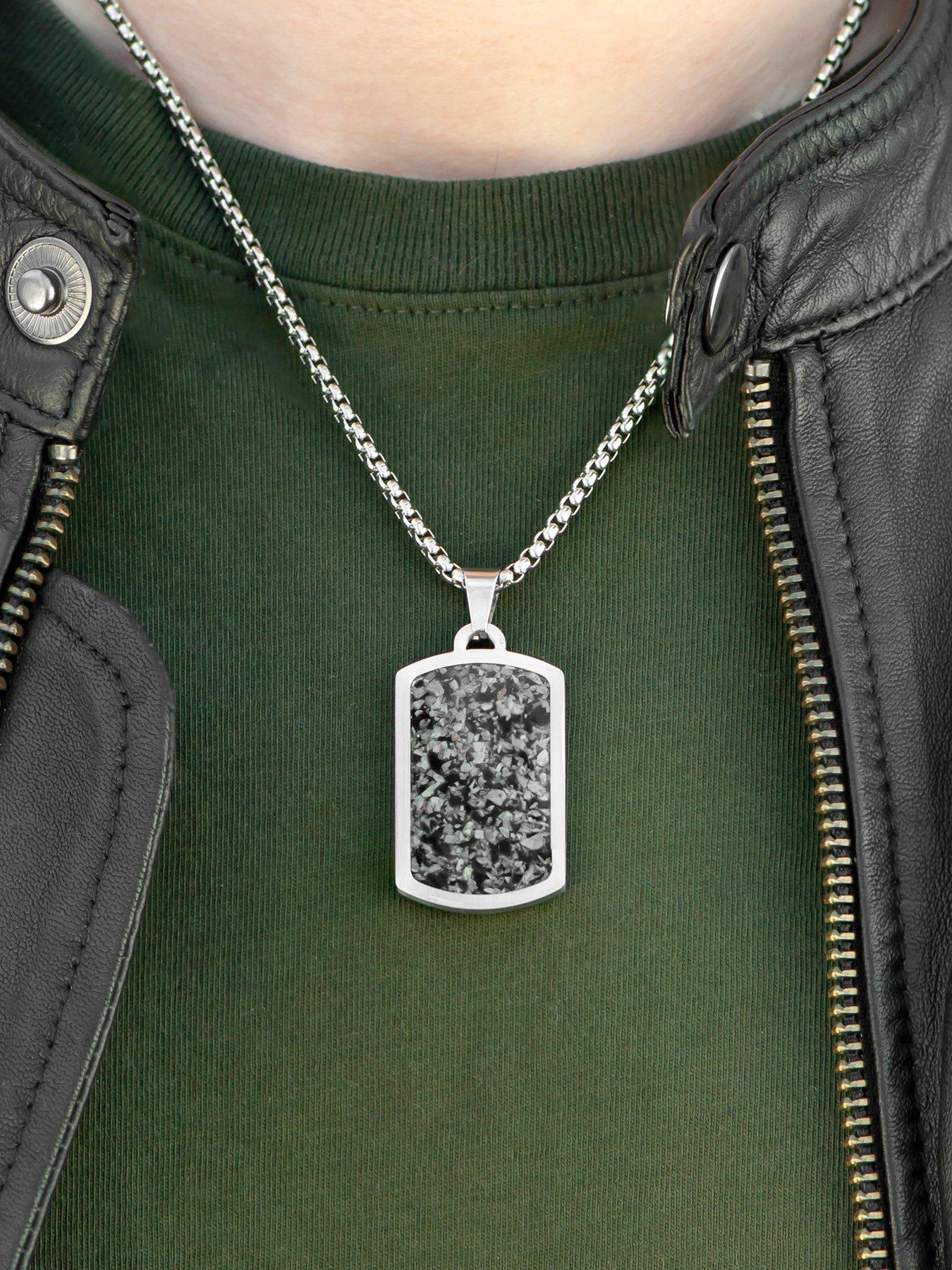 Mens tag outlet necklace