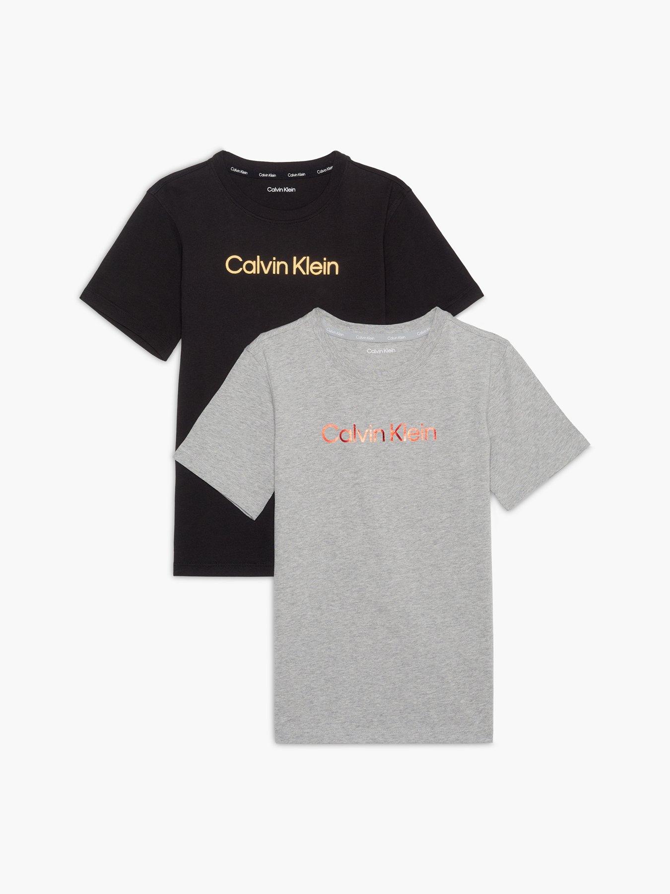 Calvin Klein Boys 2 Pack Logo T Shirt Black Grey Very Ireland