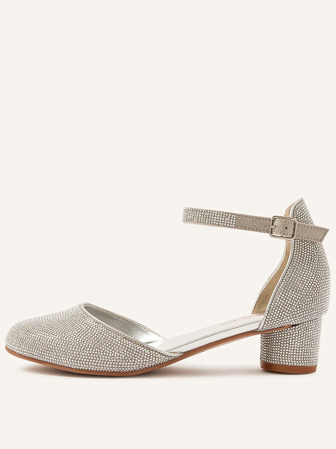 Girls silver heels on sale