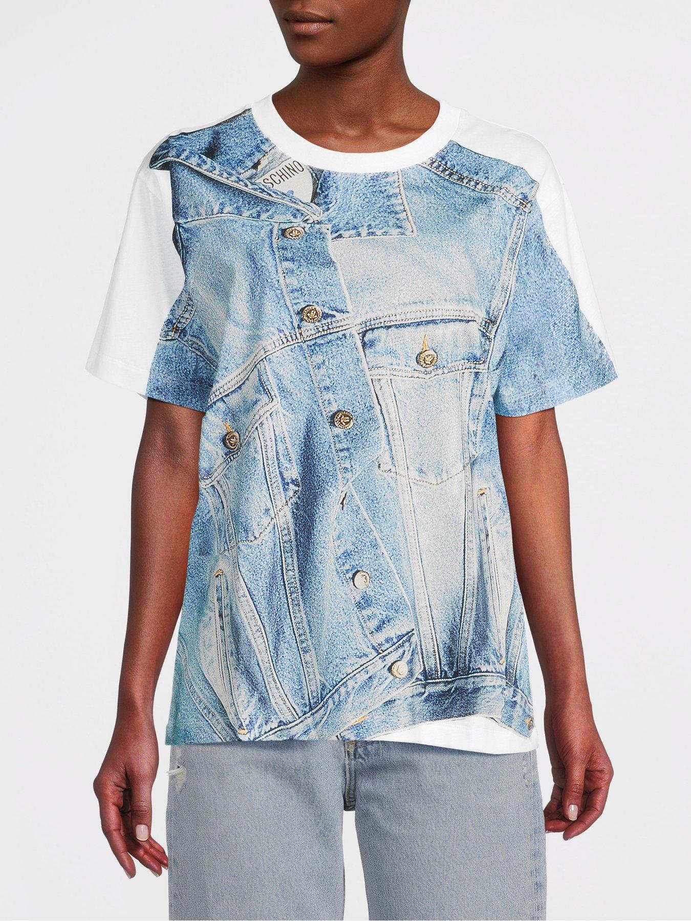 Denim Print T shirt Fantasy Print