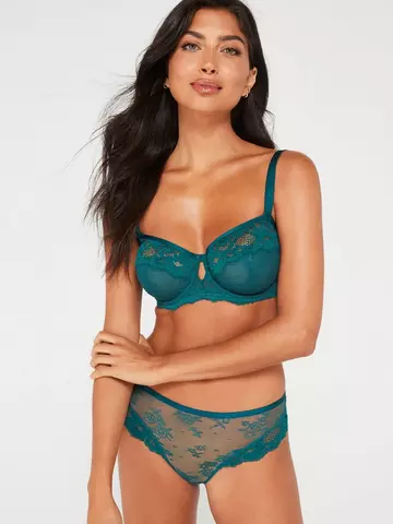 We Are We Wear nylon blend high apex non padded plunge bra in bright green