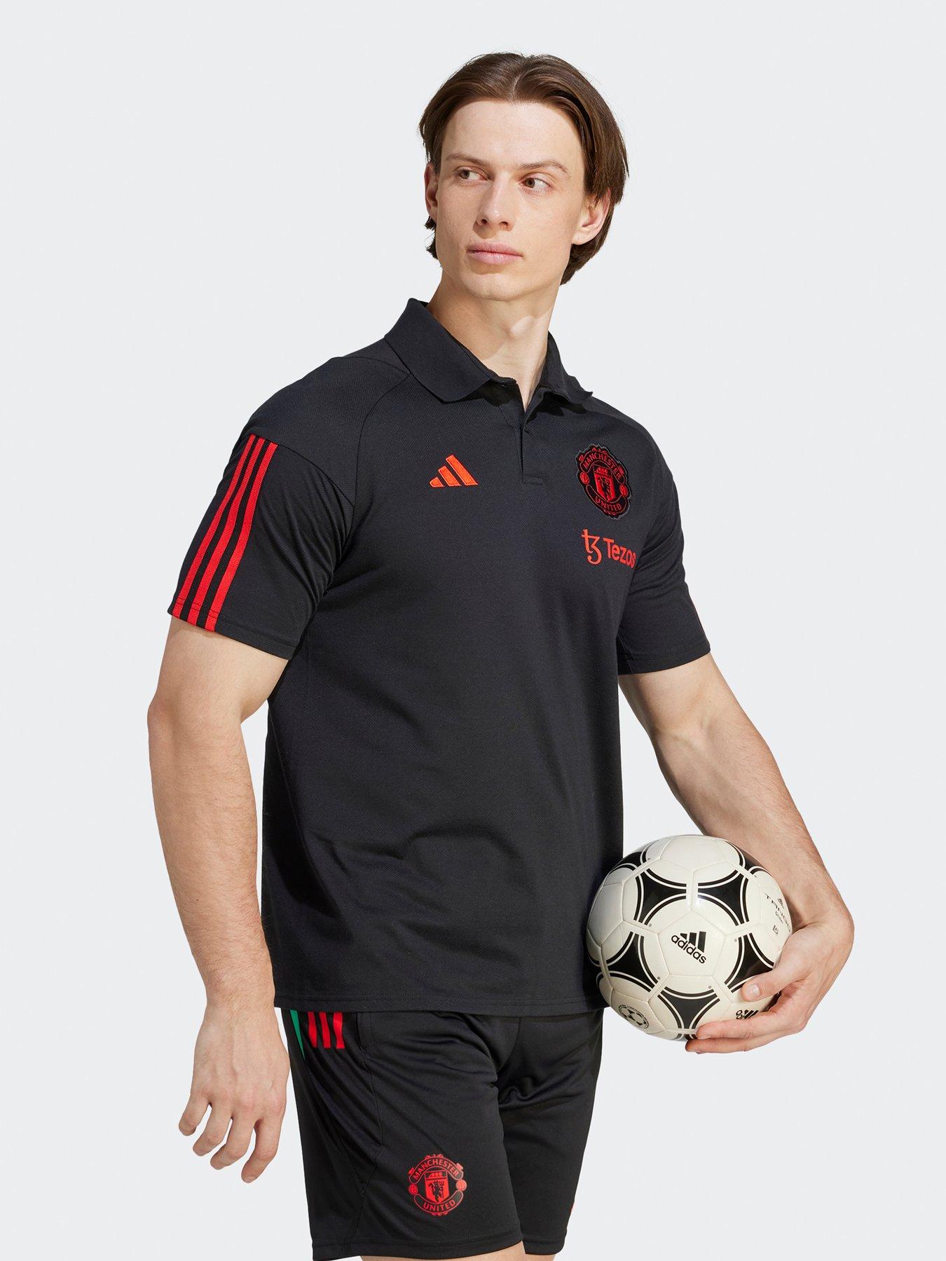 adidas Mens Manchester United 23/24 3 TR Polo - Black