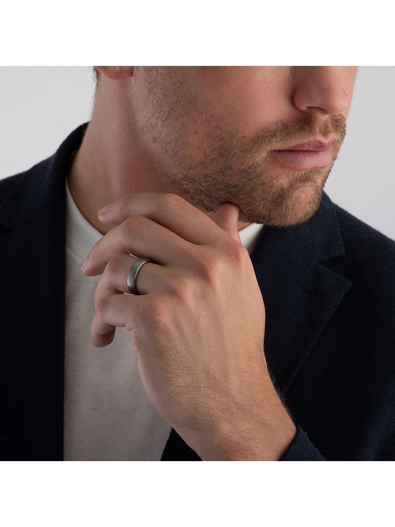 Image 4 of 4 of Beaverbrooks Beaverbrooks Titanium Brushed Men's Ring