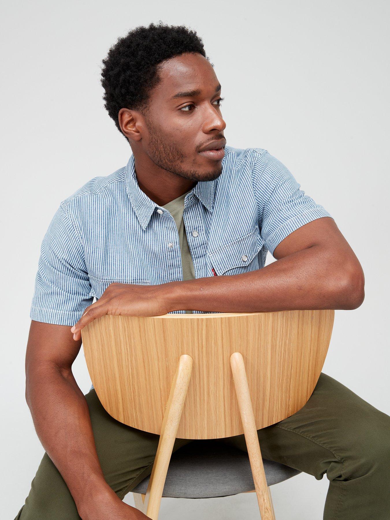 Image 4 of 4 of Levi's Levi's Short Sleeve Relaxed Fit Western Shirt - Light Blue