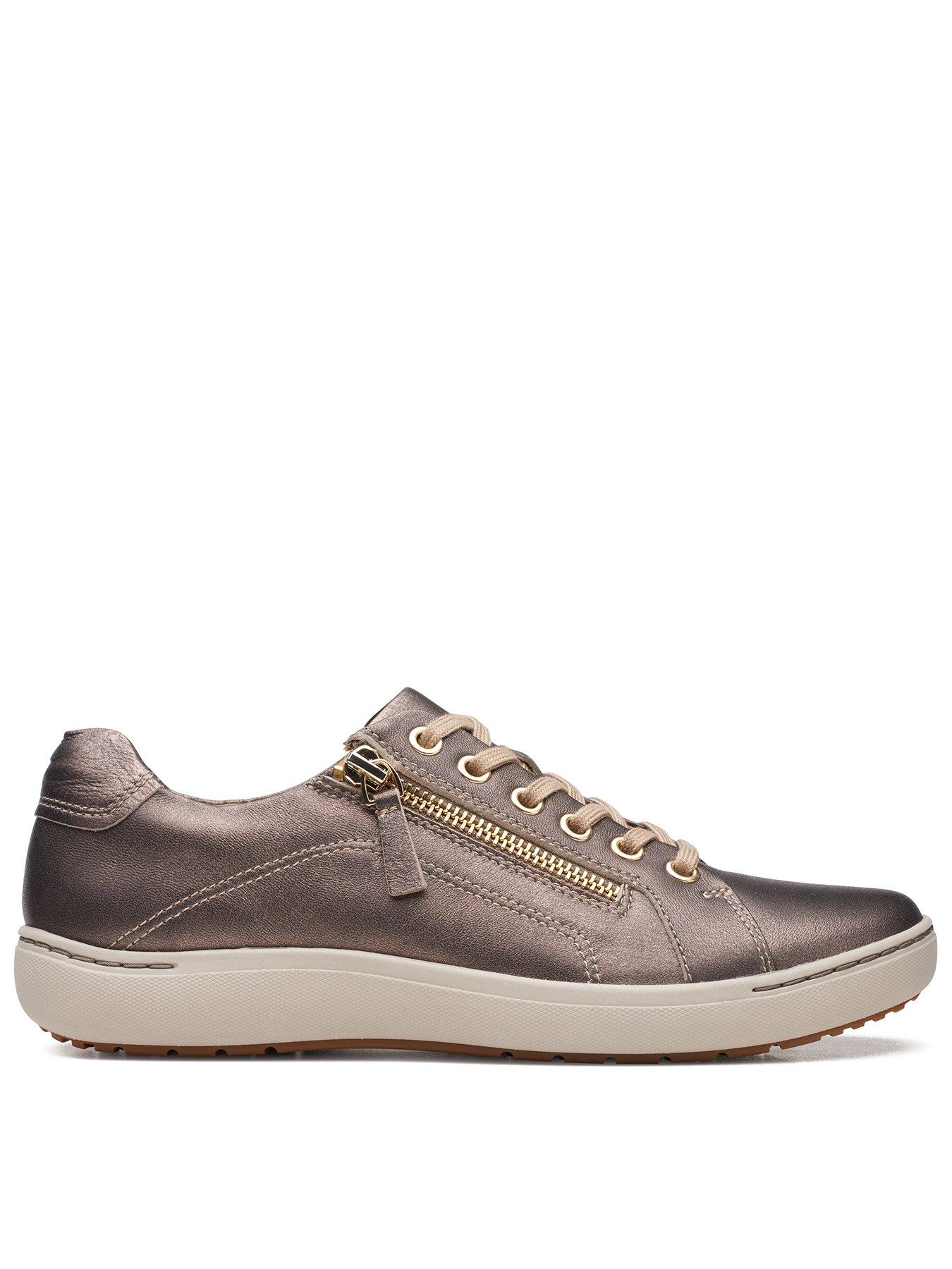 Clarks Nalle Lace Trainers Bronze Metallic