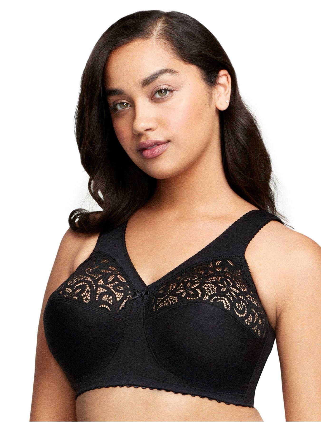 Image 3 of 5 of Glamorise Magiclift No Wire Cotton Support Bra - Black