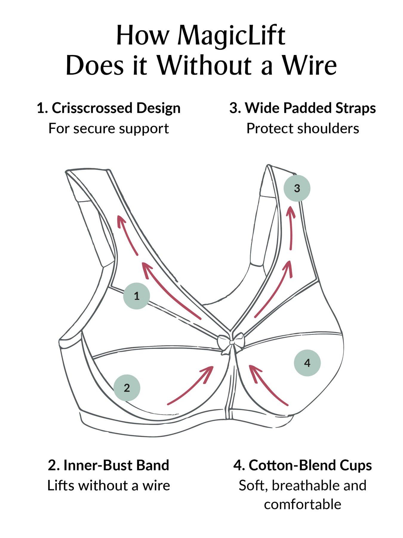 Image 5 of 5 of Glamorise Magiclift No Wire Cotton Support Bra - Black