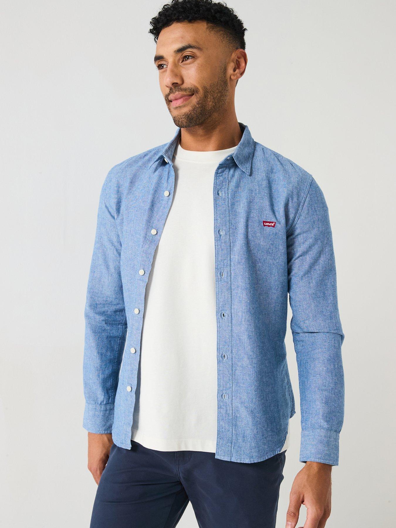 undefined Levi's Long Sleeve Battery Housemark Logo Slim Fit Shirt - Blue