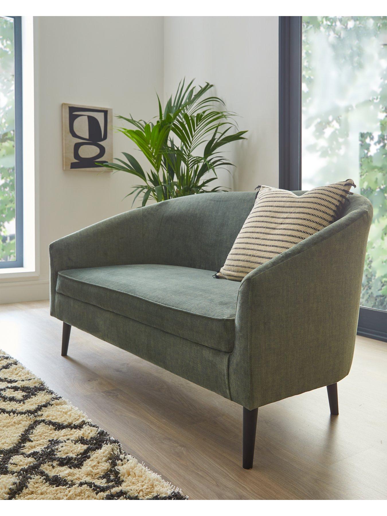 Green couch deals and loveseat