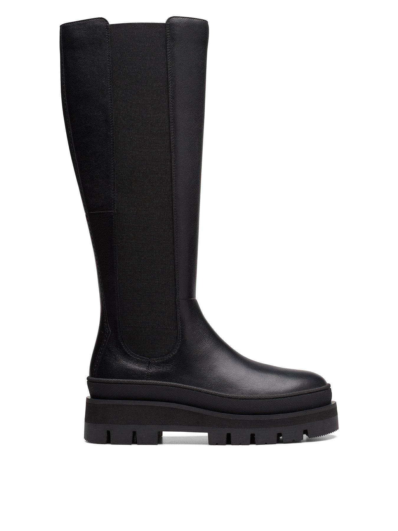 Clarks knee clearance high boots sale