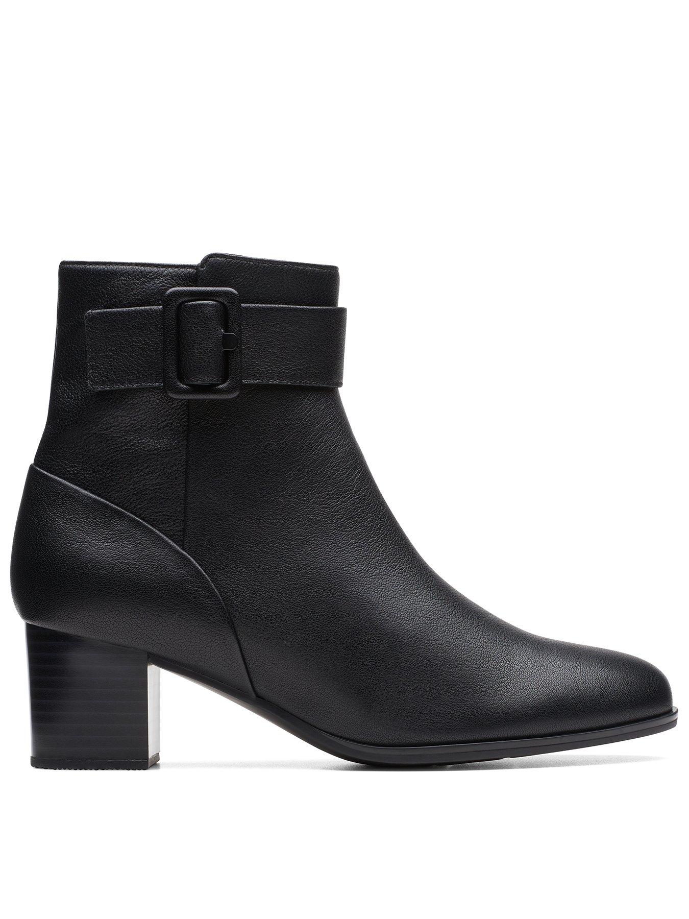 Clarks black ankle clearance boots sale