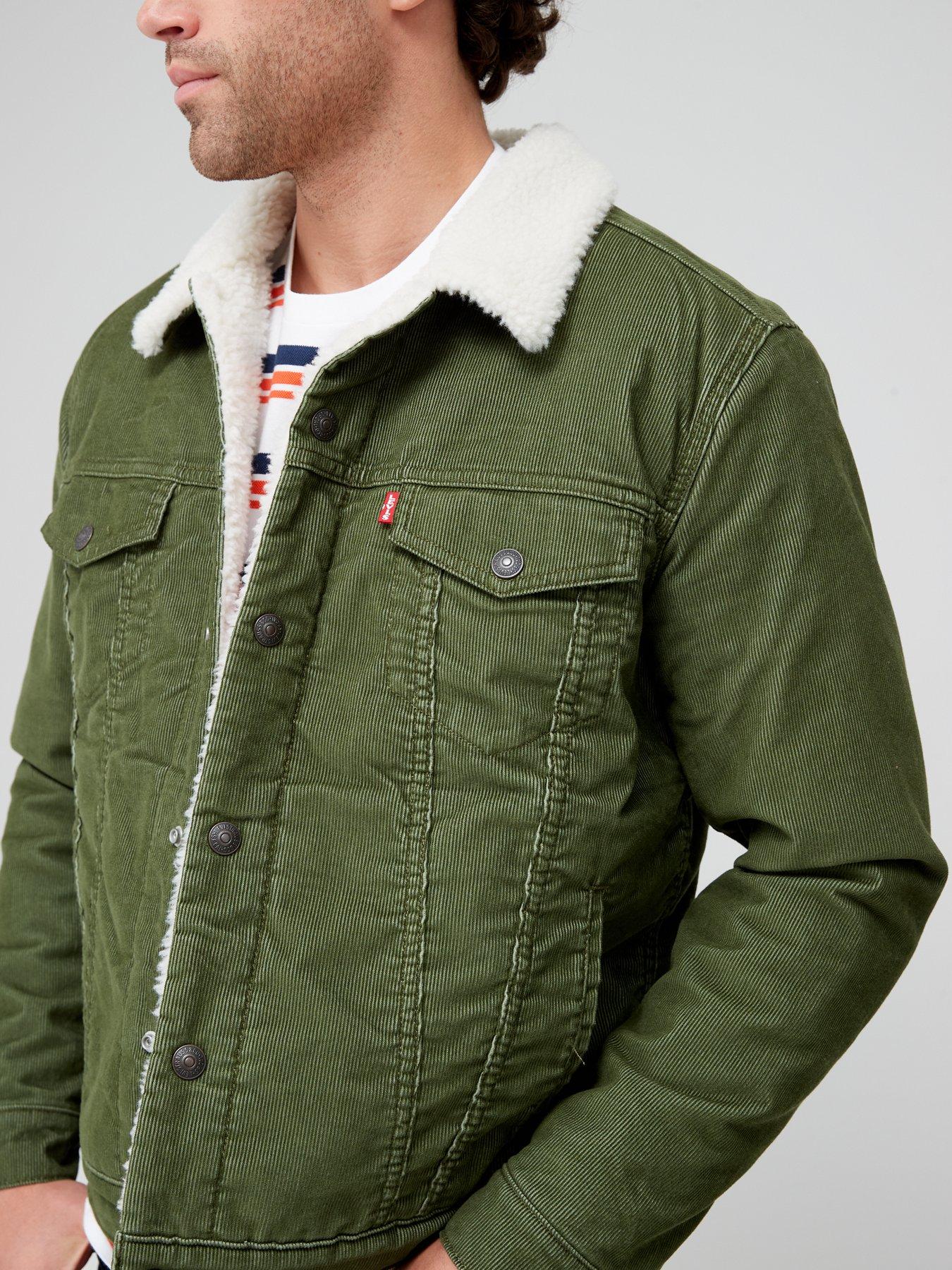 Levis sherpa jacket green hotsell