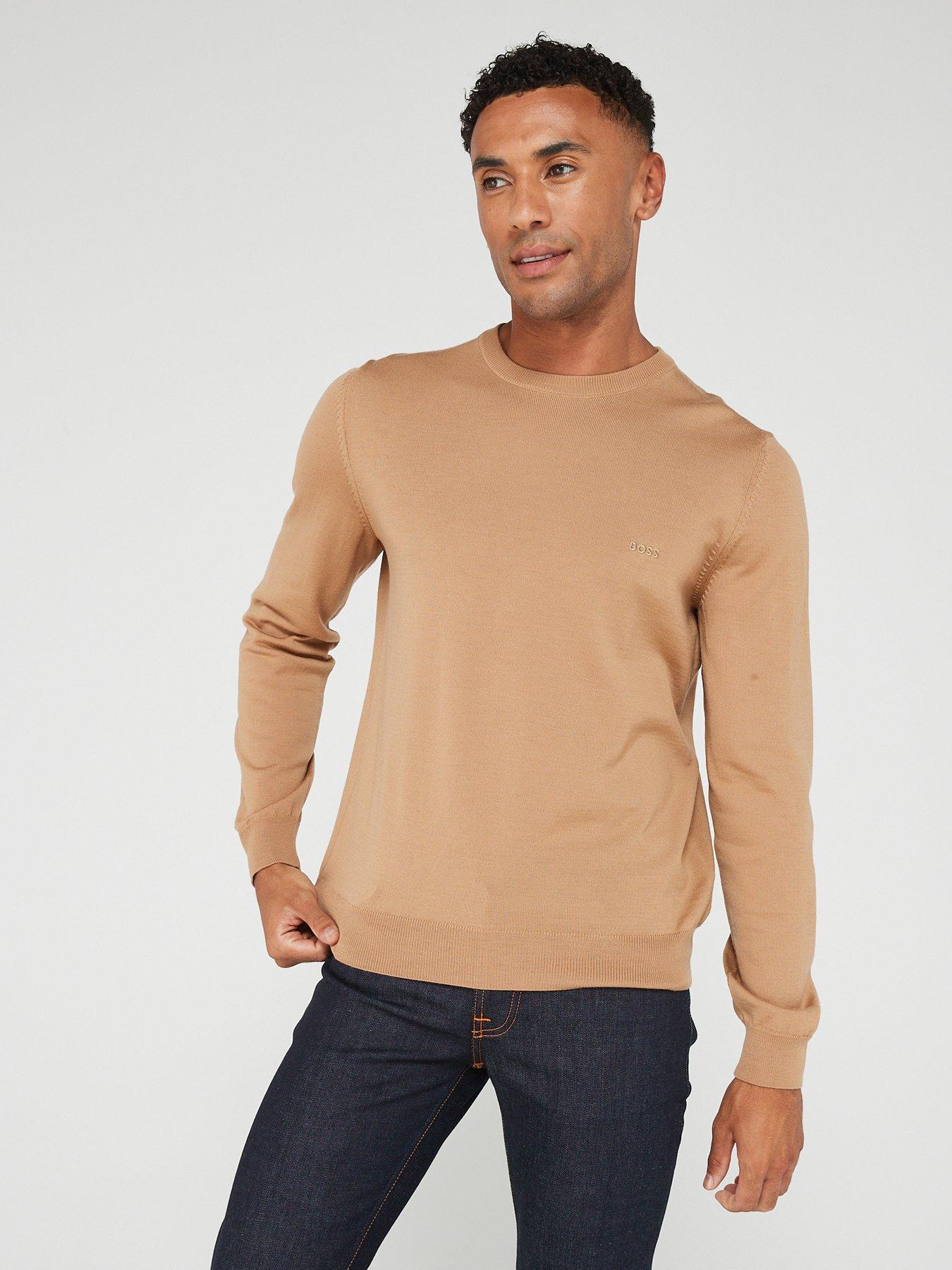 Men's tan outlet crew neck sweater