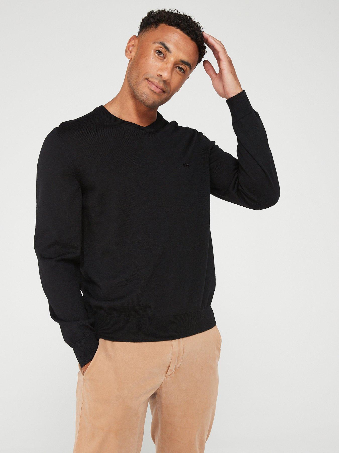 BOSS Baram-l V-neck Jumper - Black