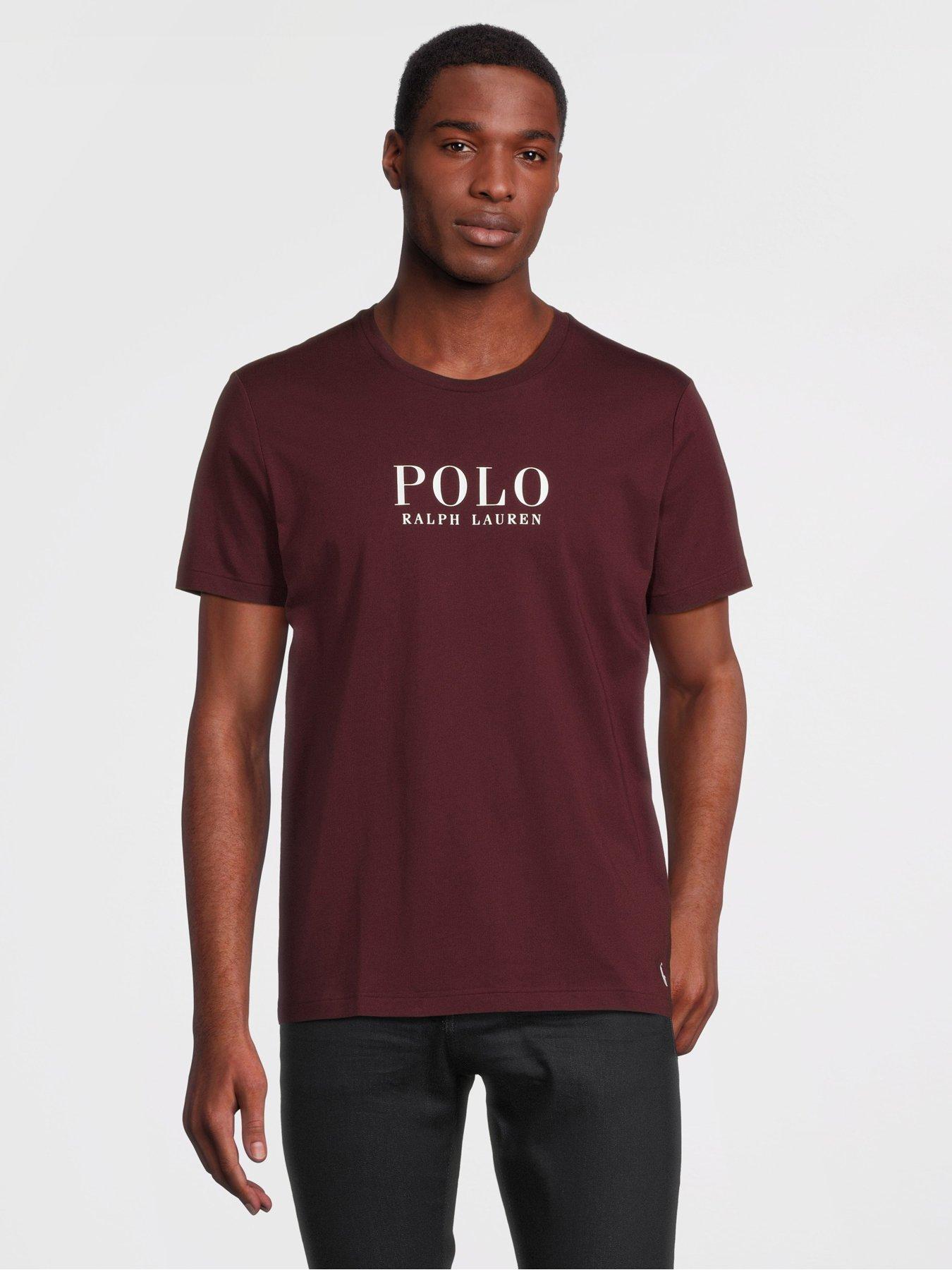 Burgundy ralph lauren top t shirt